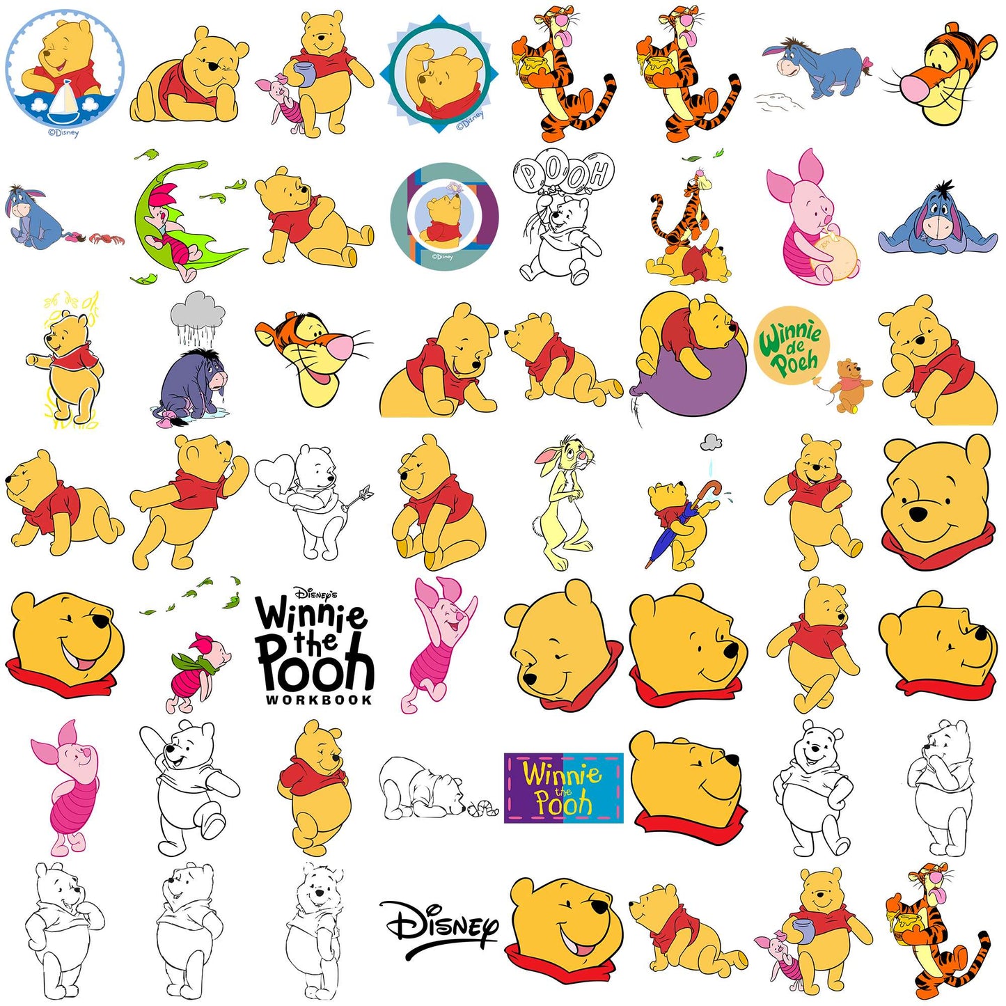 Pooh bear set svg bundle, winnie the pooh svg, winnie the pooh costume svg