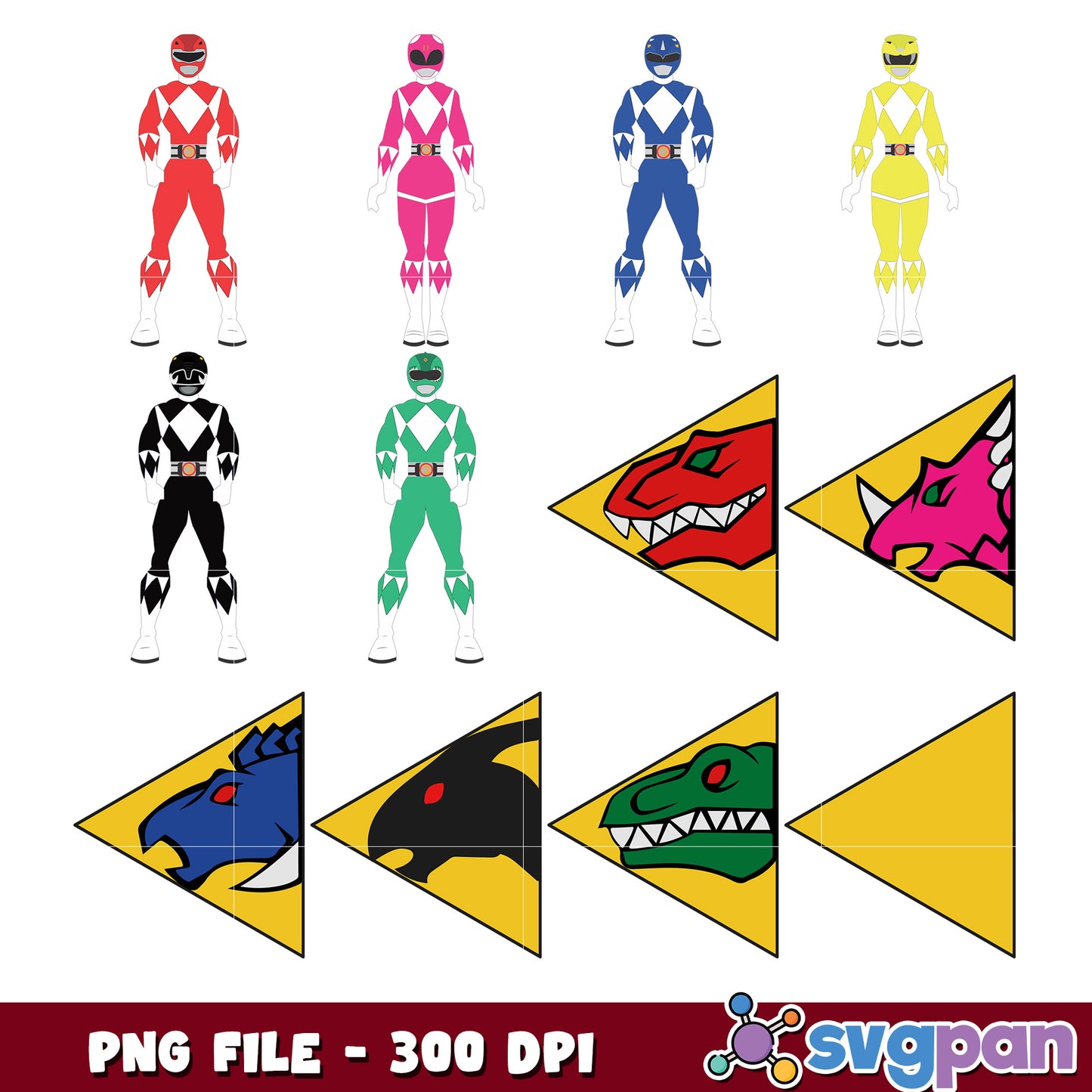 Power Rangers Bundle PNG 300 DPI