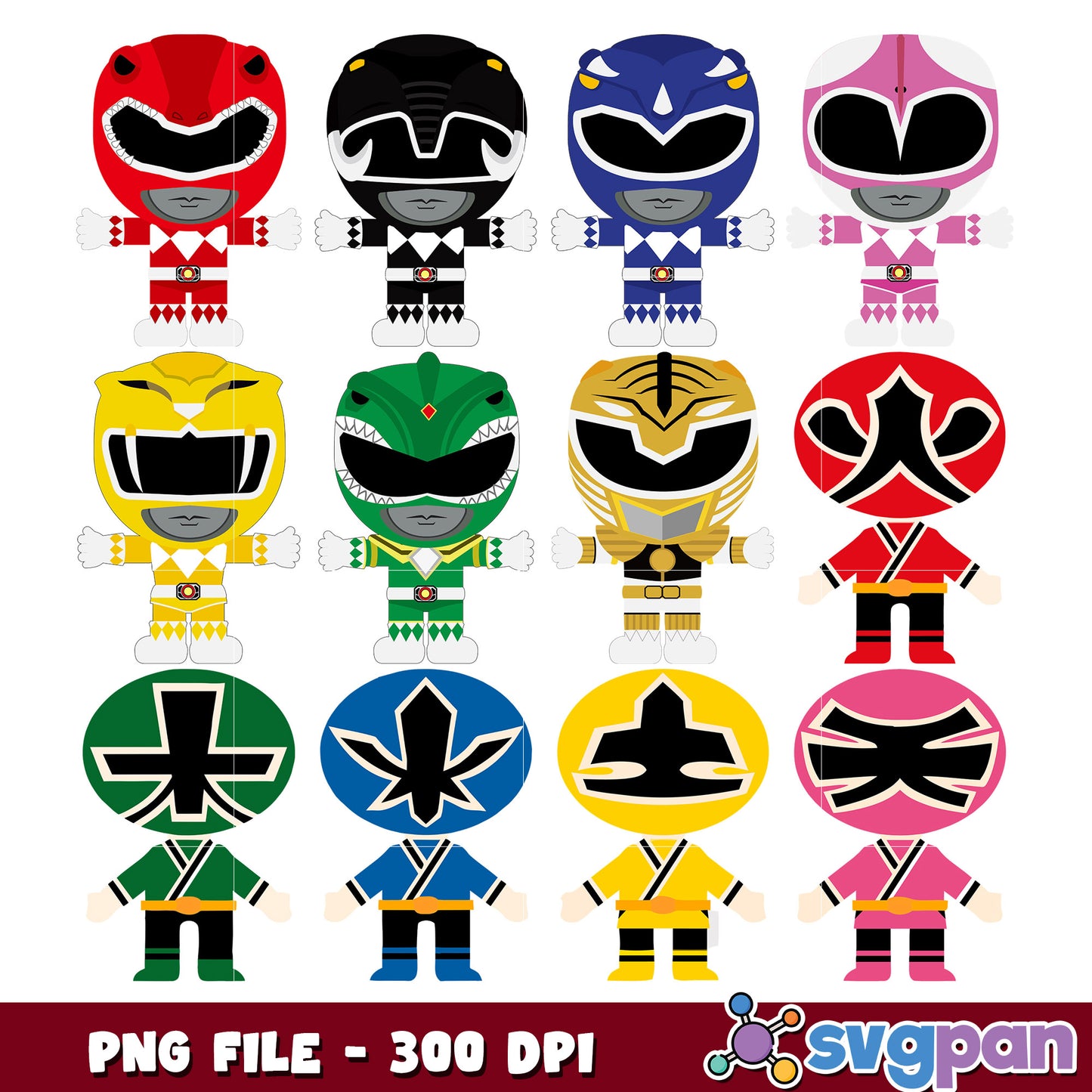 Power Rangers Bundle PNG Characters for Crafts