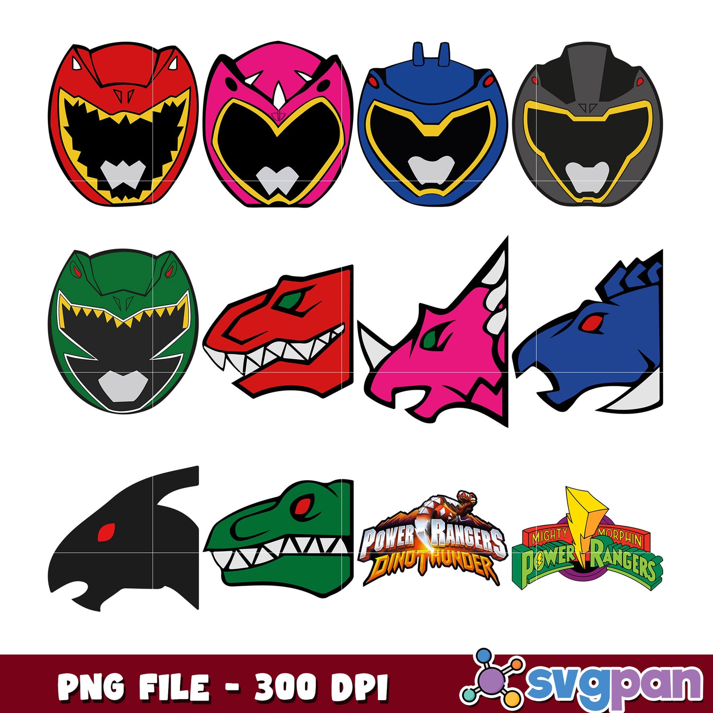 Power Rangers Dino Thunder PNG Bundle 300 DPI