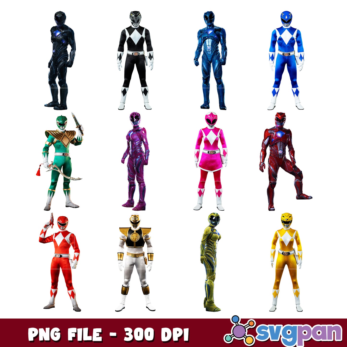 Power Rangers PNG Bundle 300 DPI