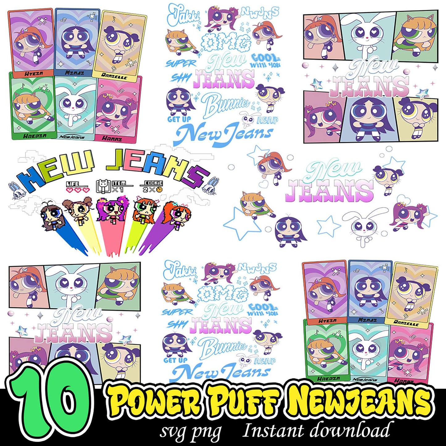 Powerpuff Girls New Jeans SVG Bundle