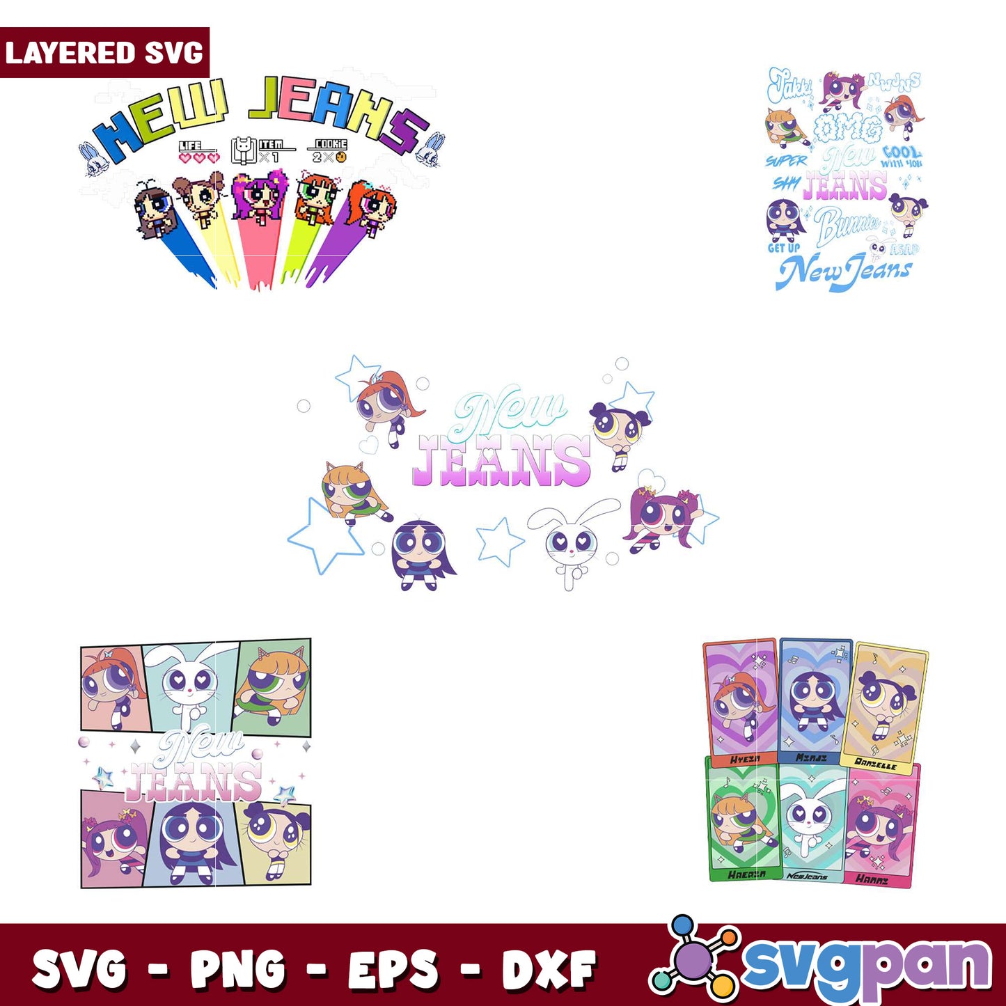 Powerpuff Girls New Jeans SVG Bundle