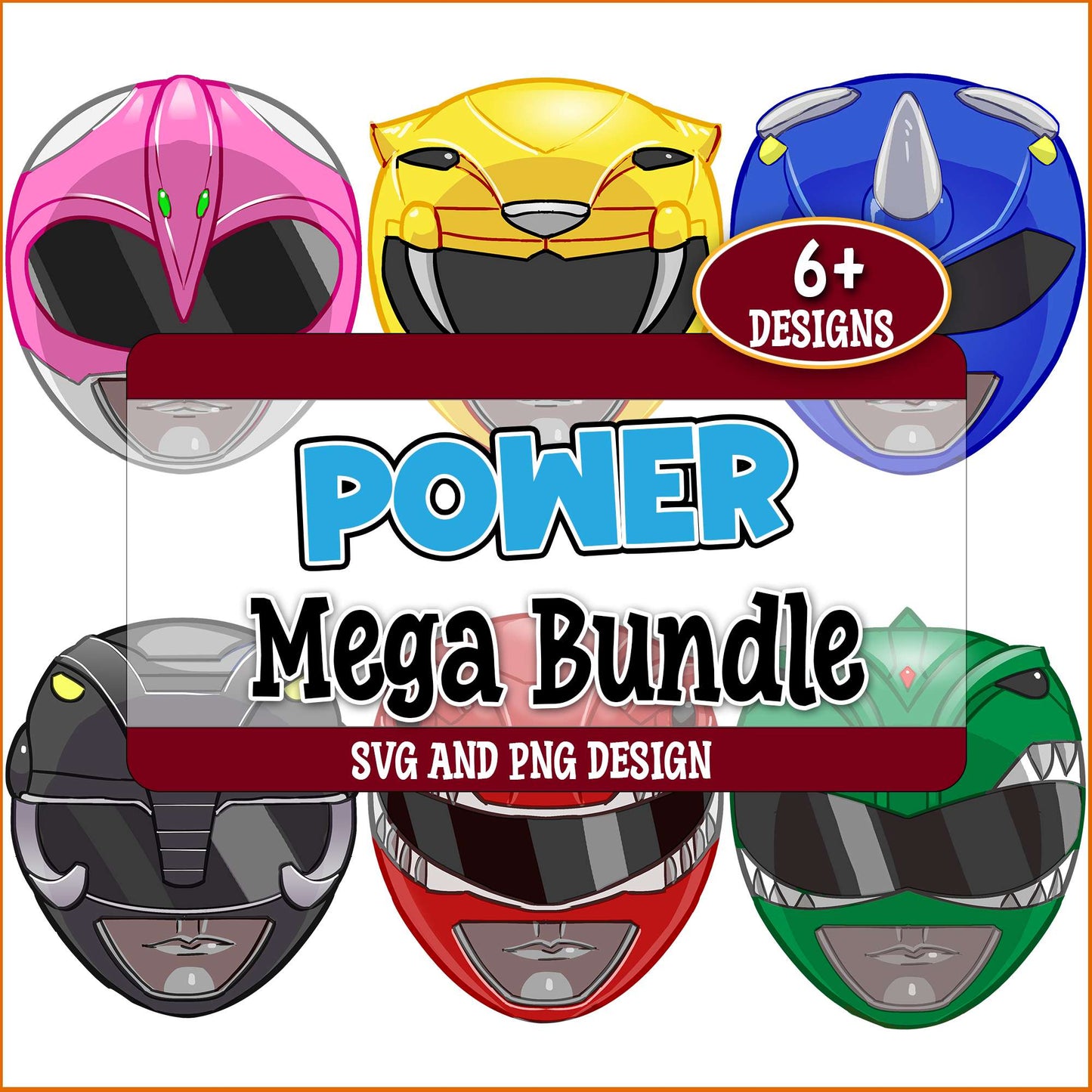 Power rangers helmet svg bundle