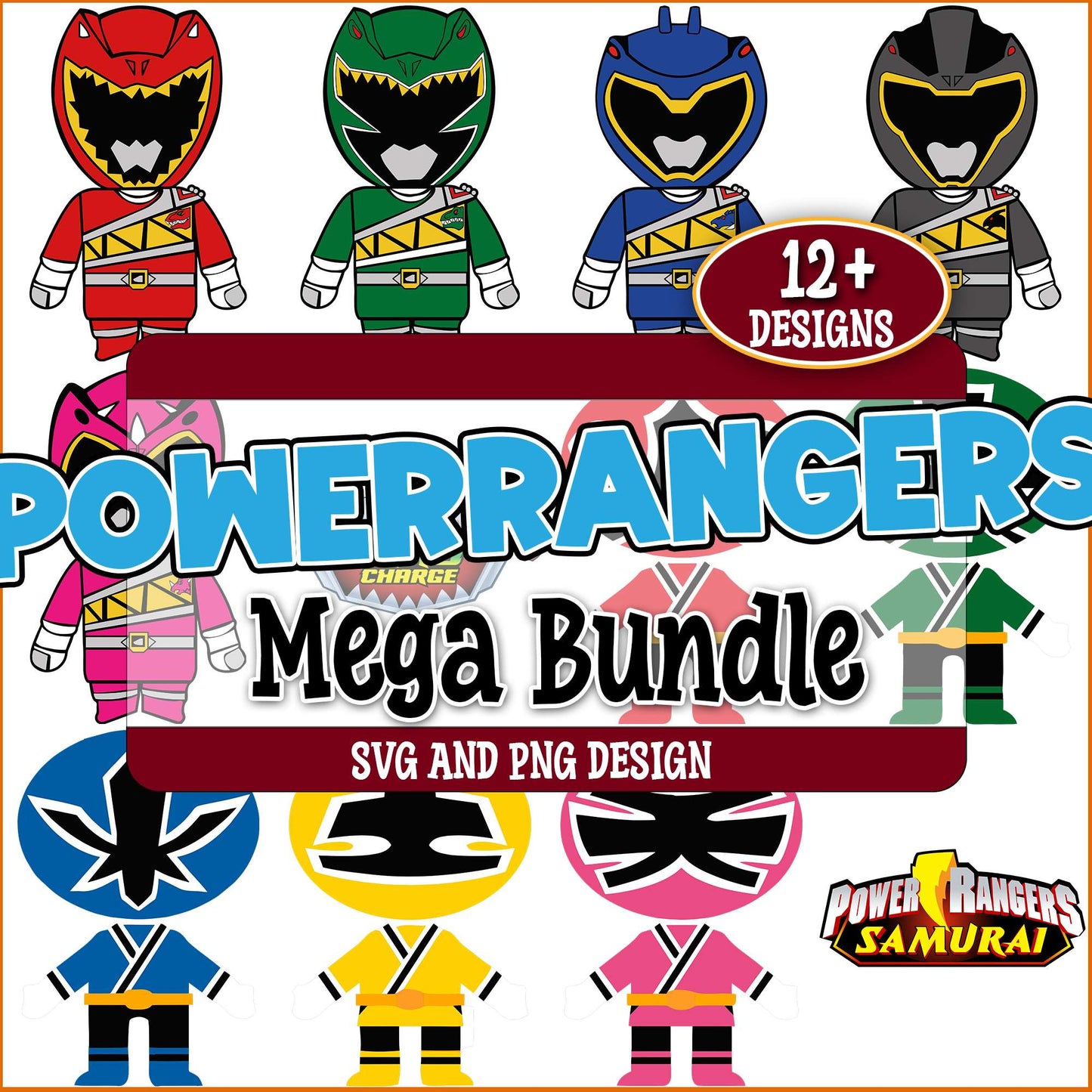 Power rangers samurai svg bundle