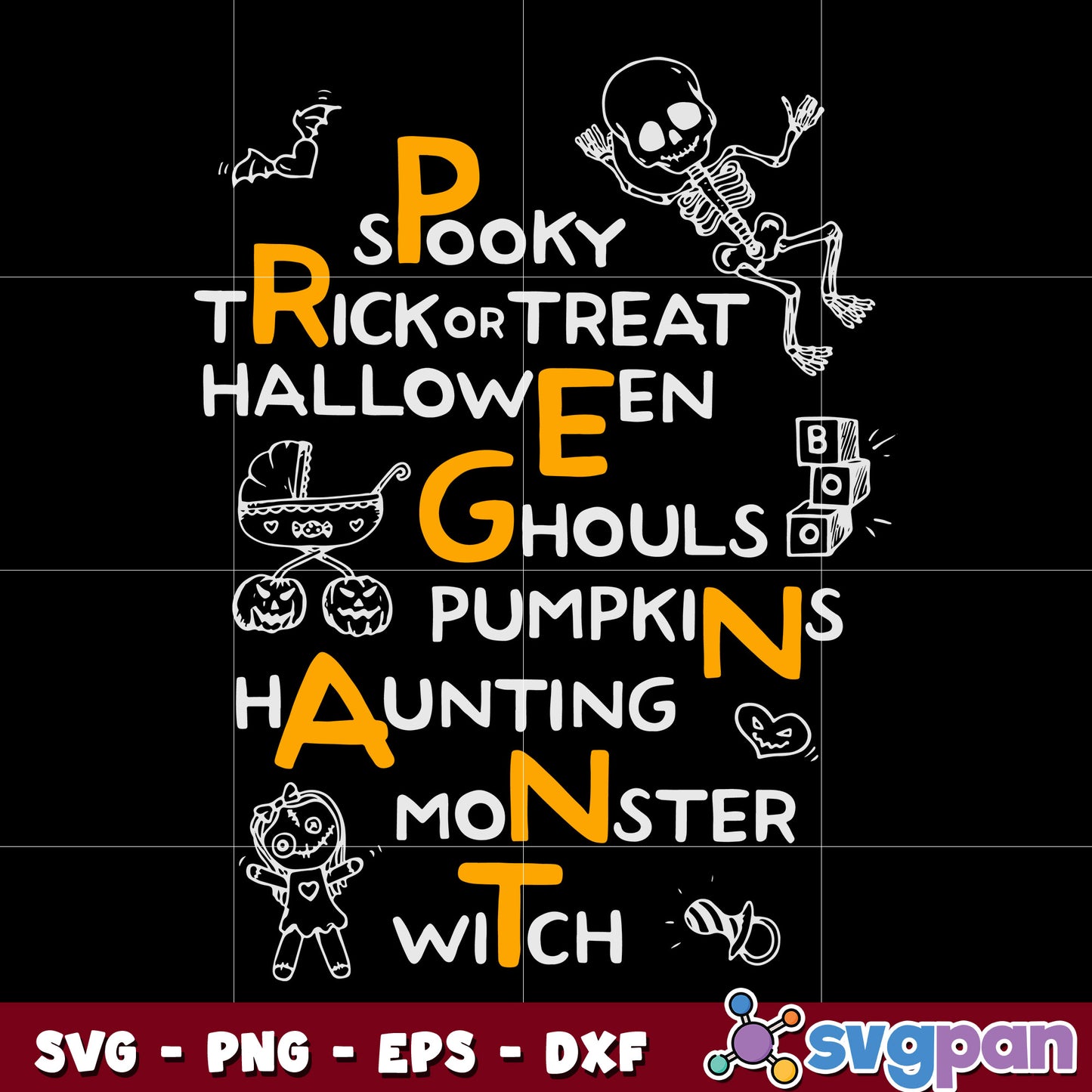 Pregnancy Announcement For Halloween svg