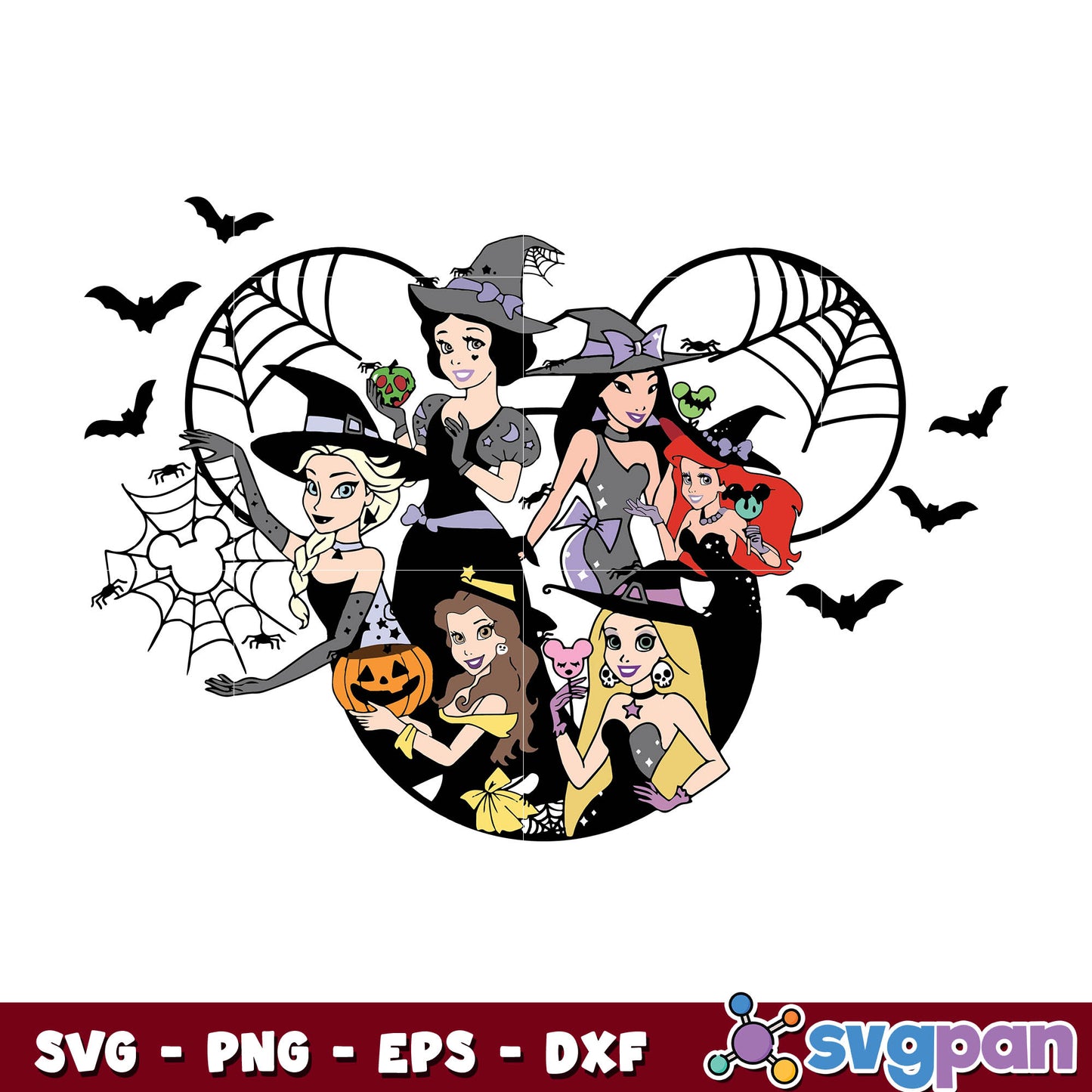 Halloween Mouse Princesses svg