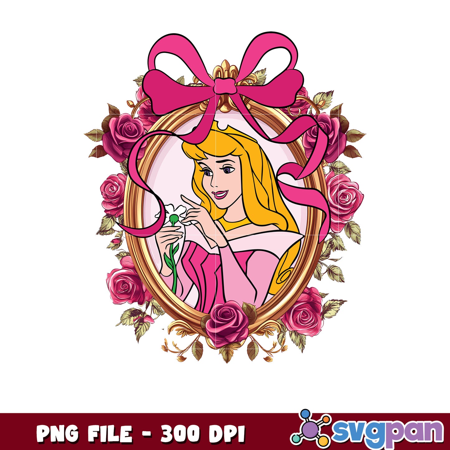 Princess Aurora PNG Floral Frame