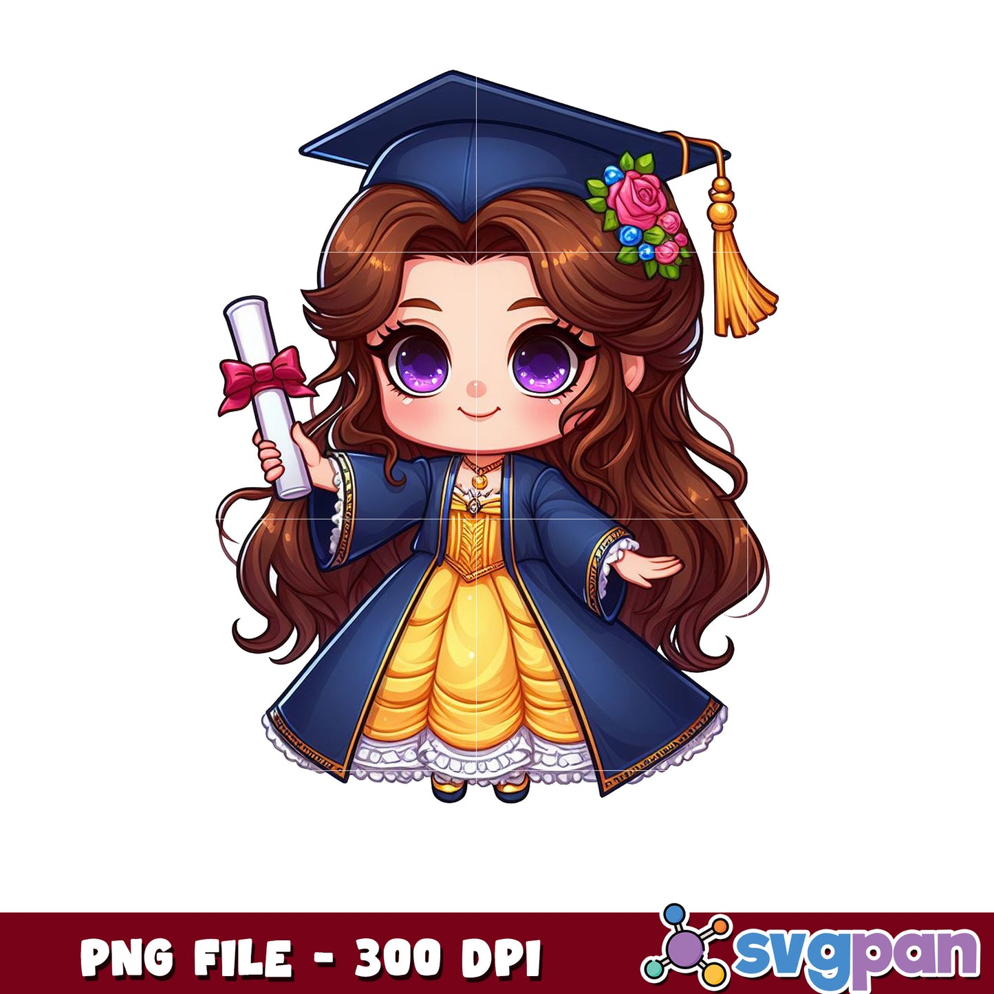 Princess Belle graduate png, disney belle png, the graduate png