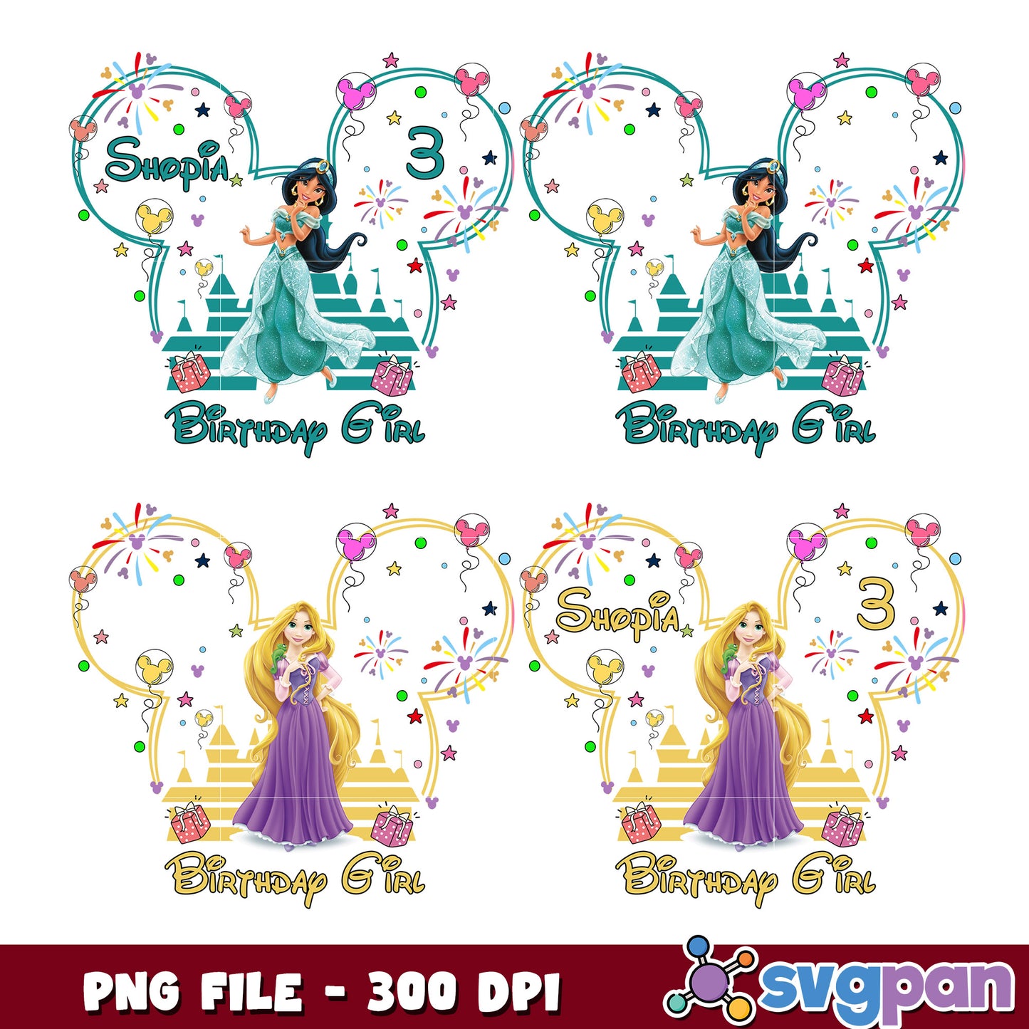 Princess Birthday Girl PNG Bundle for Celebrations