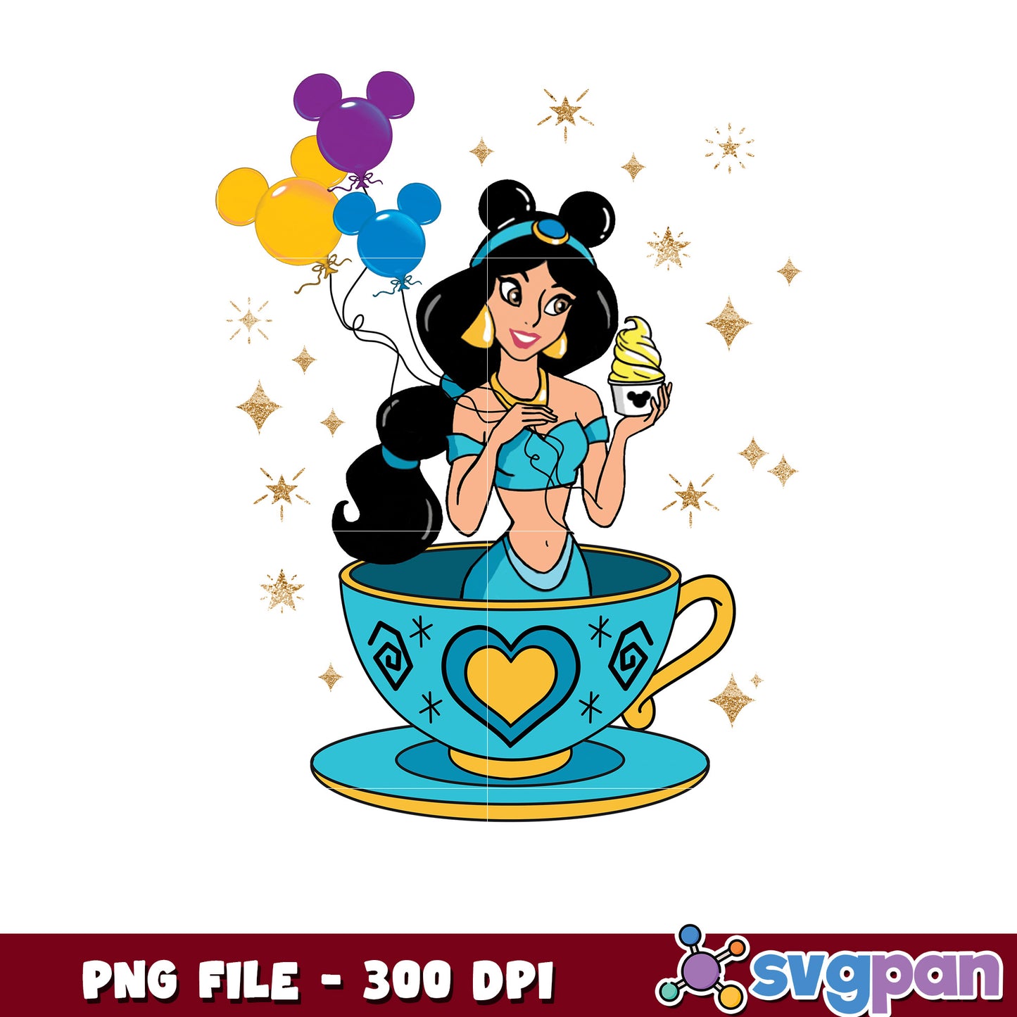 Princess Jasmine Teacup PNG
