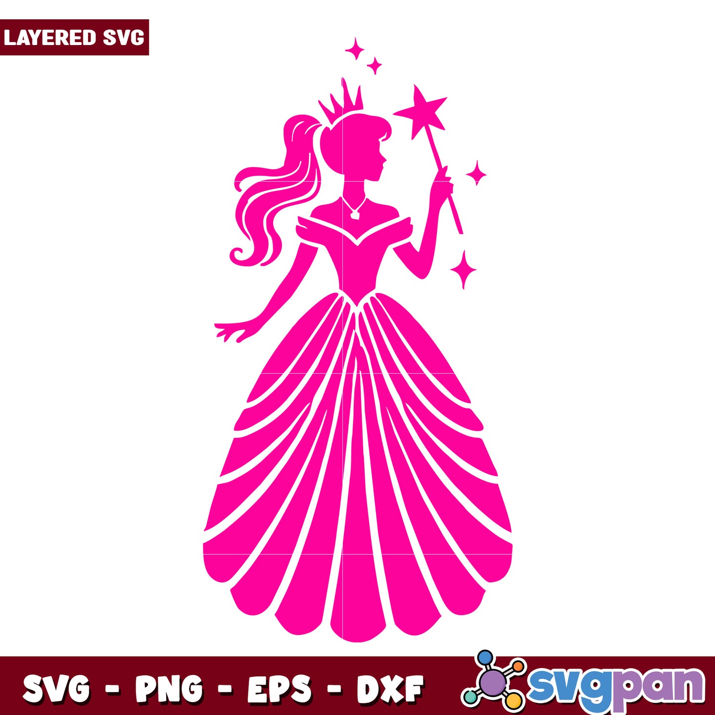 Princess SVG Cut File Fairytale Gown