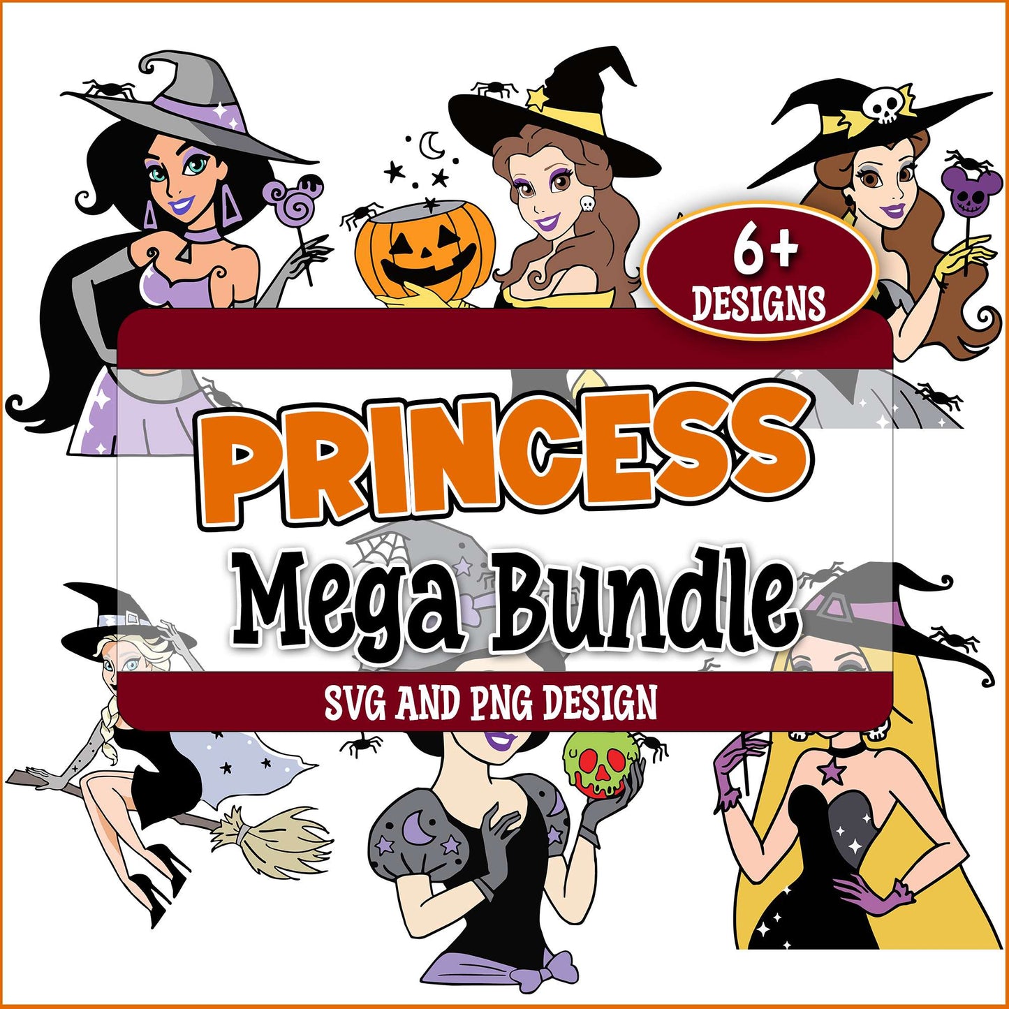 Princess halloween costume svg bundle