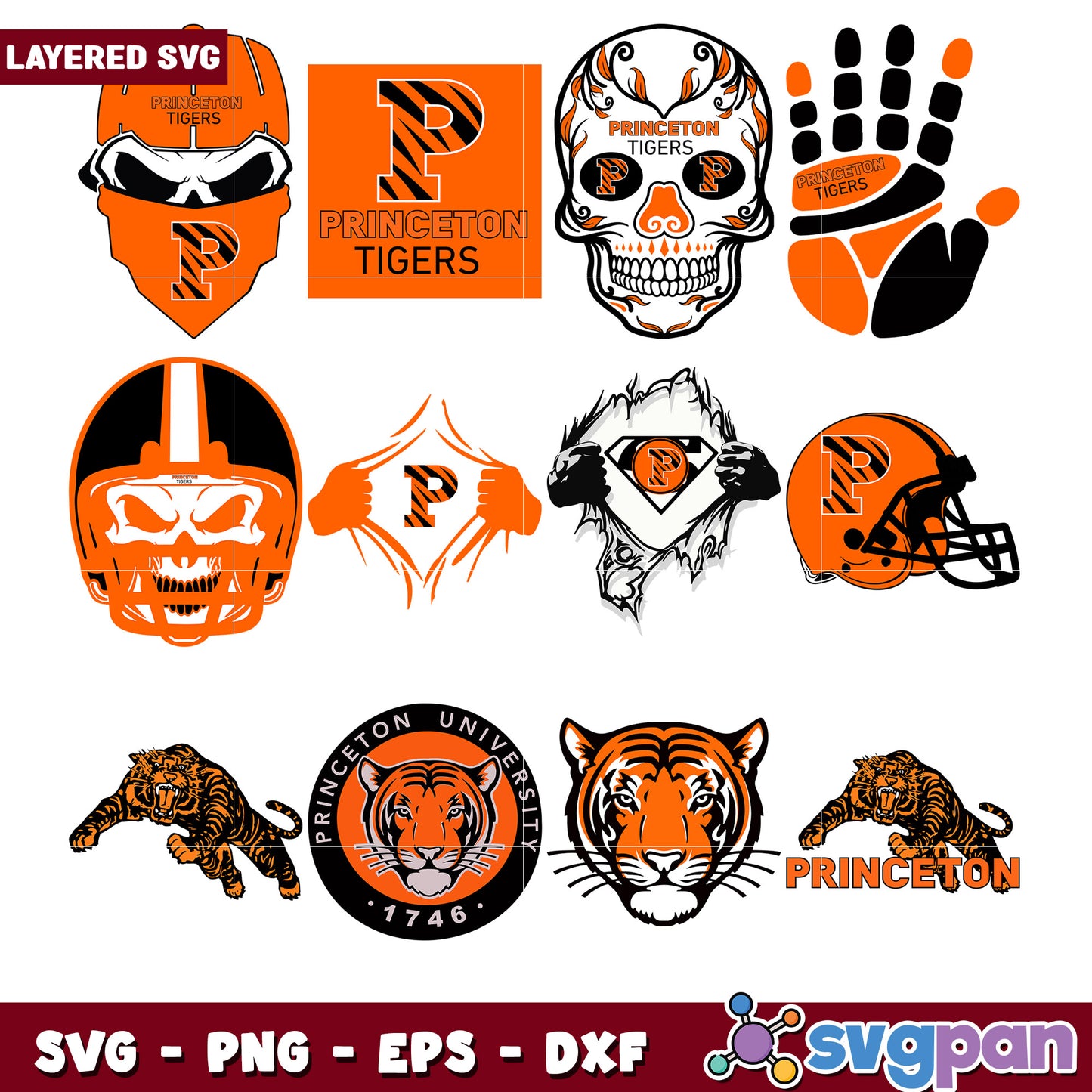 Princeton Tigers SVG Bundle for Graphic Design Use