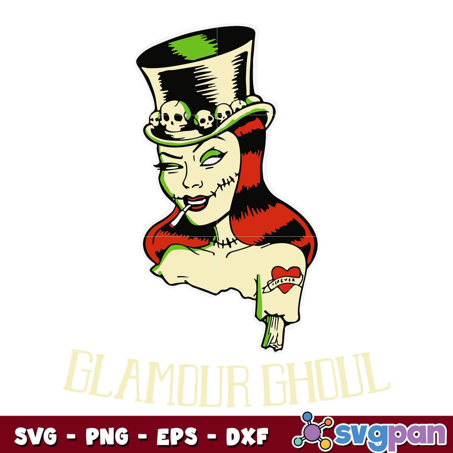 Psychobilly Horror Halloween Glamour Ghoul svg