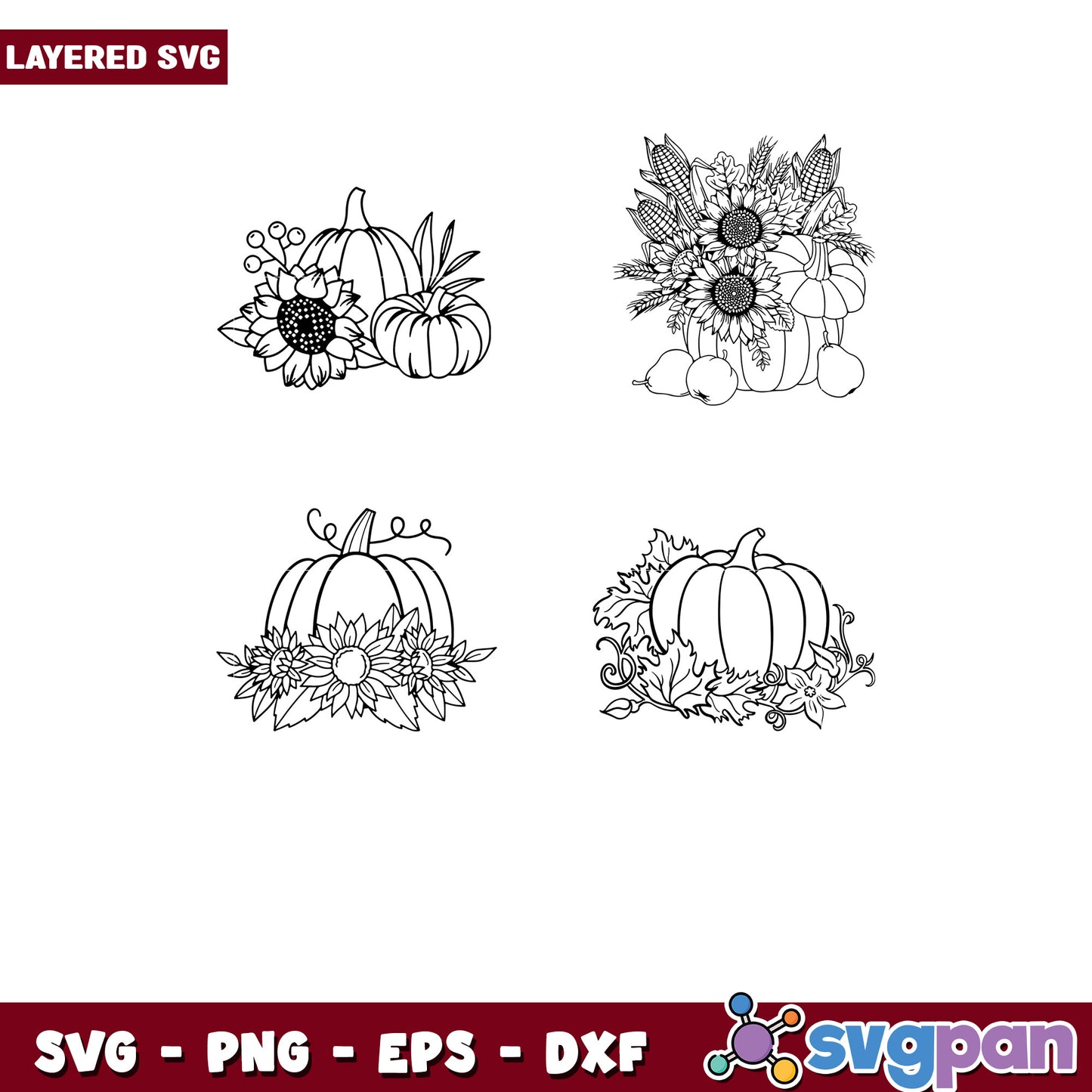 Pumpkin Sunflower SVG Bundle