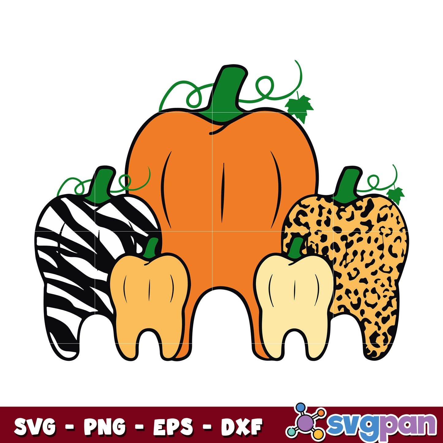 Pumpkin Teeth Dental Halloween svg