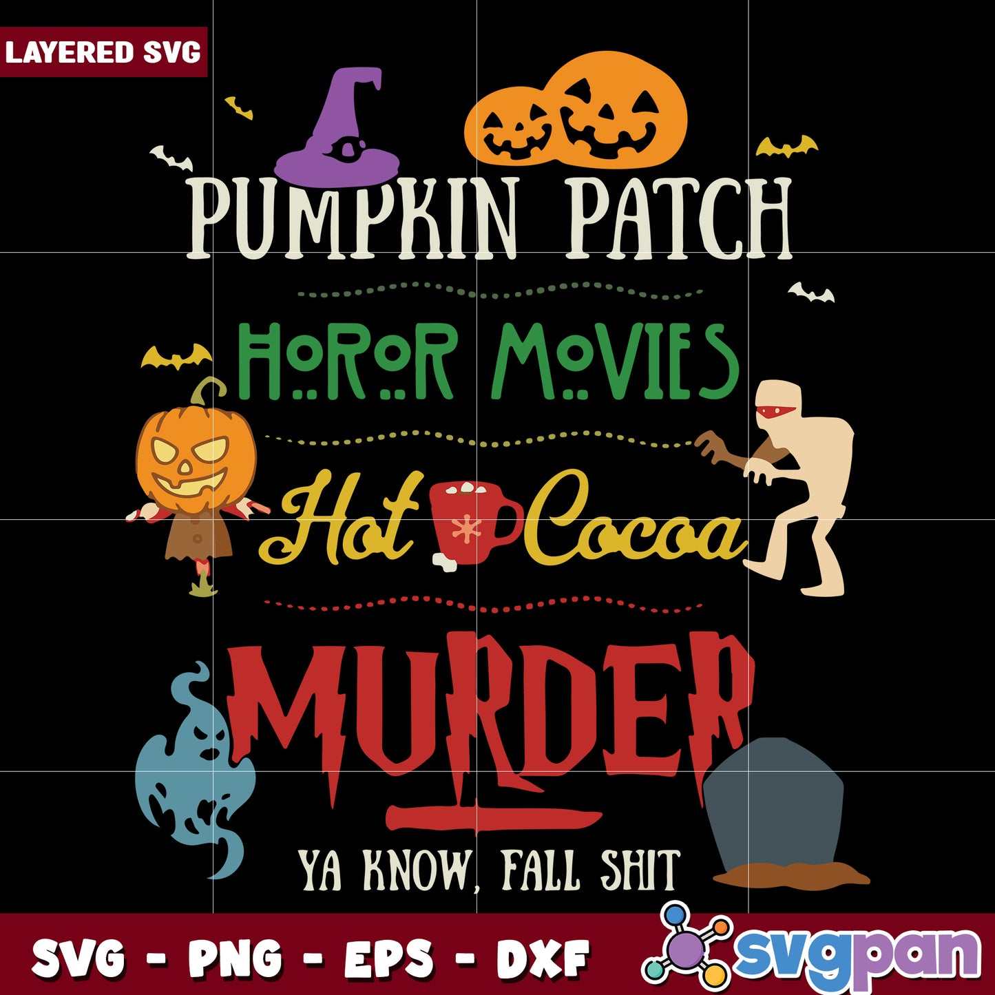 Pumpkin patch horror movies hot cocoa murder ya know, nlf american fotball svg, american rugby svg