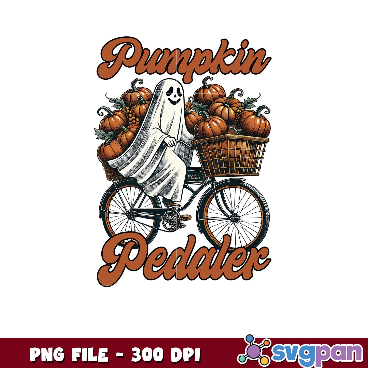 Pumpkin pedaler png, halloween ghoul png, cute ghost png