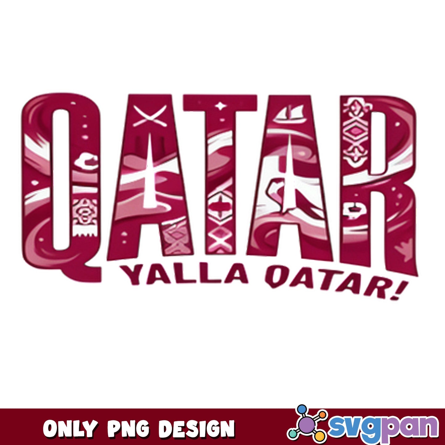 Qatar Yalla Qatar PNG, Arabic Football Design PNG, Soccer PNG