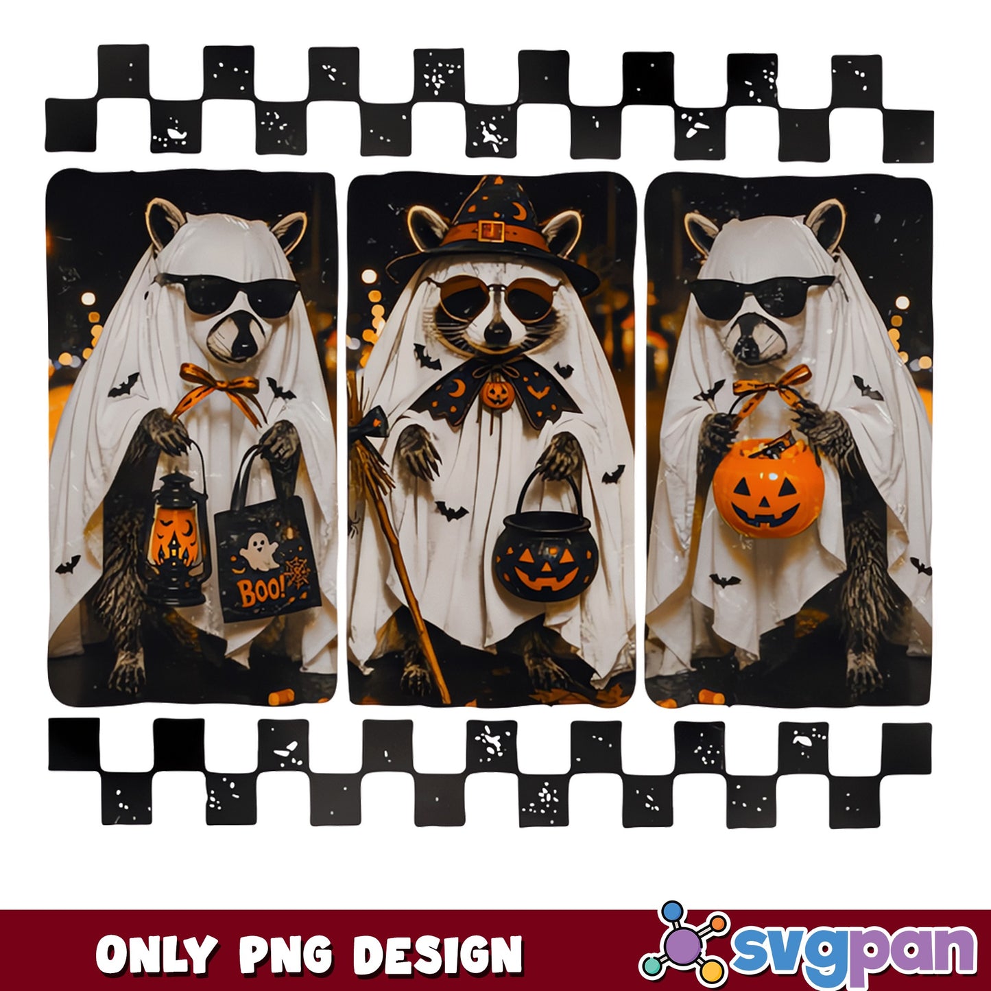 Raccoon Ghost Halloween PNG, Spooky Raccoon Witch PNG, Halloween PNG