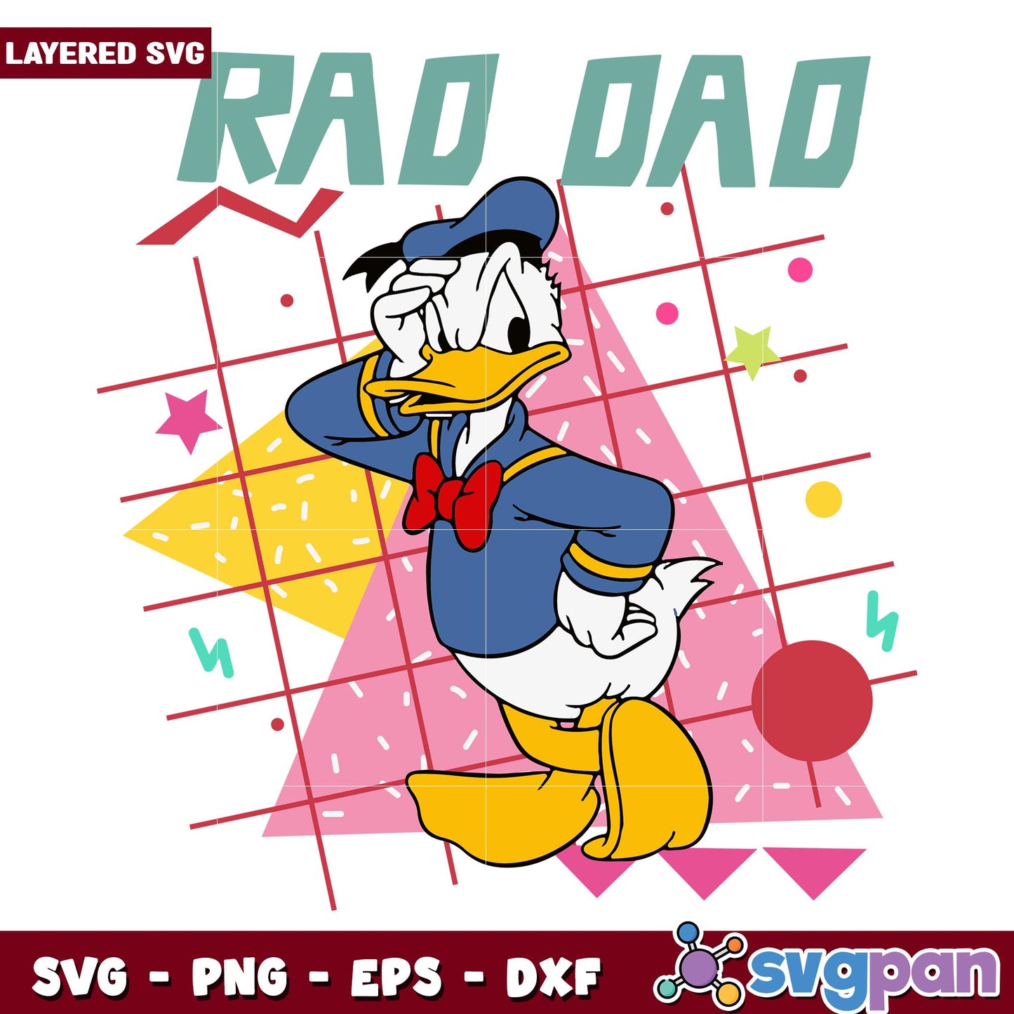 Rad dad donald svg, Disney characters svg, Digital Download (2)