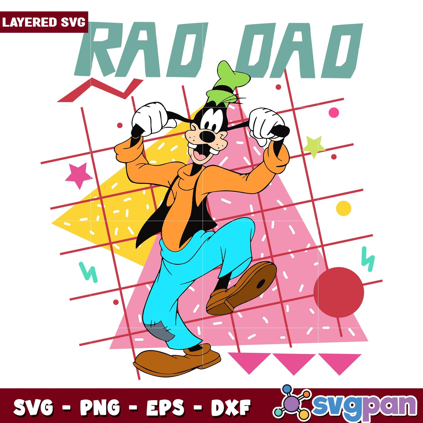 Rad dad goofy svg, Disney characters svg, Digital Download