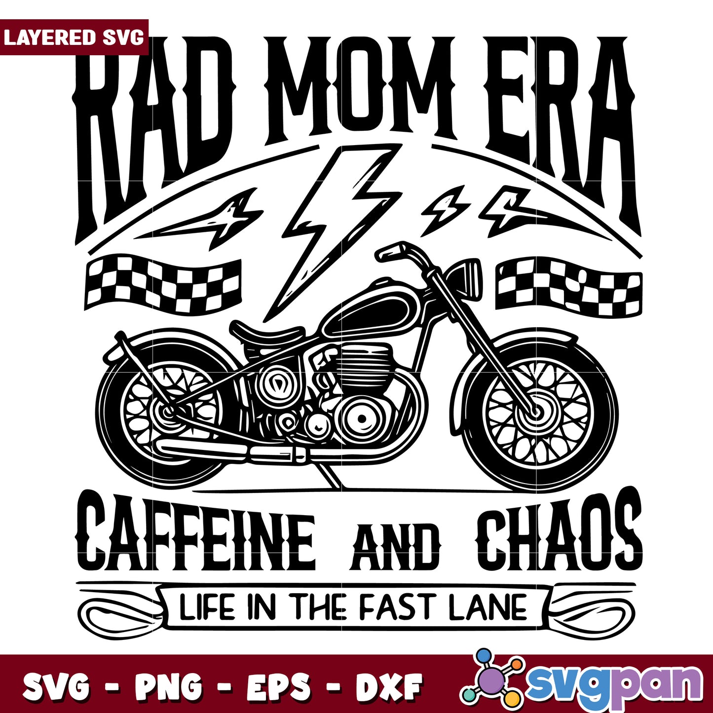 Rad from era caffeein and chaos svg, motivational quotes svg