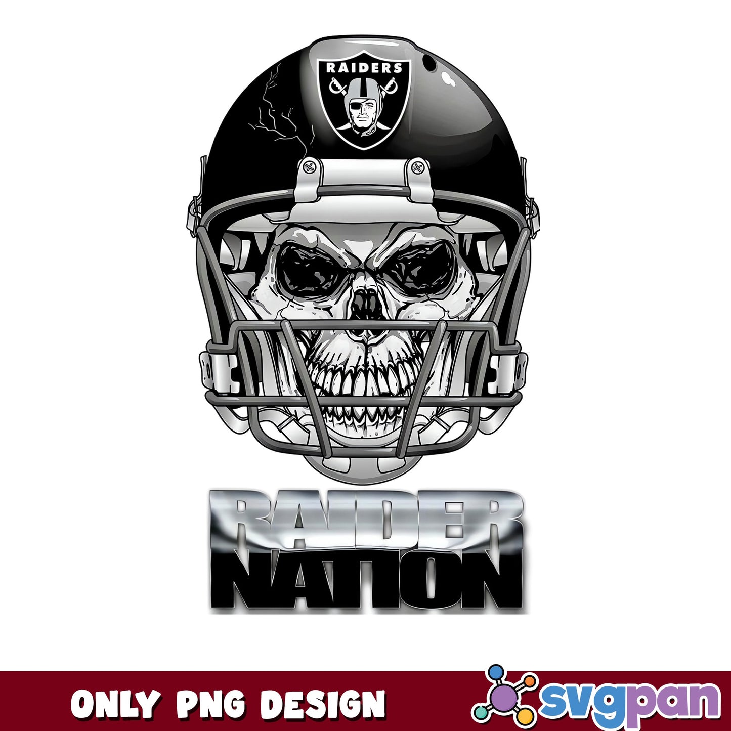 Raiders Nation Skull Helmet PNG, Las Vegas Raiders PNG, NFL PNG