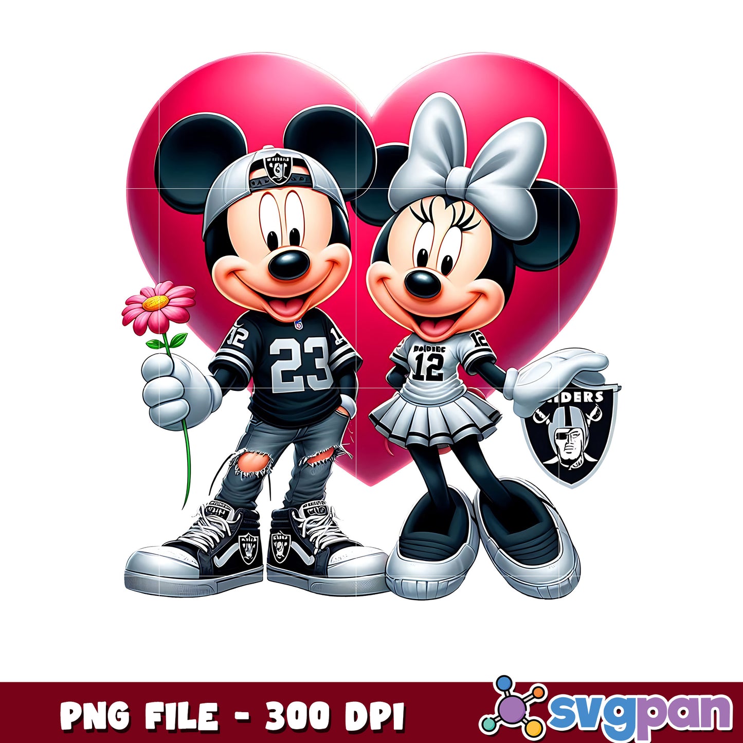 Raiders mickey and minnie png, amrican football games png, nfl schedule png