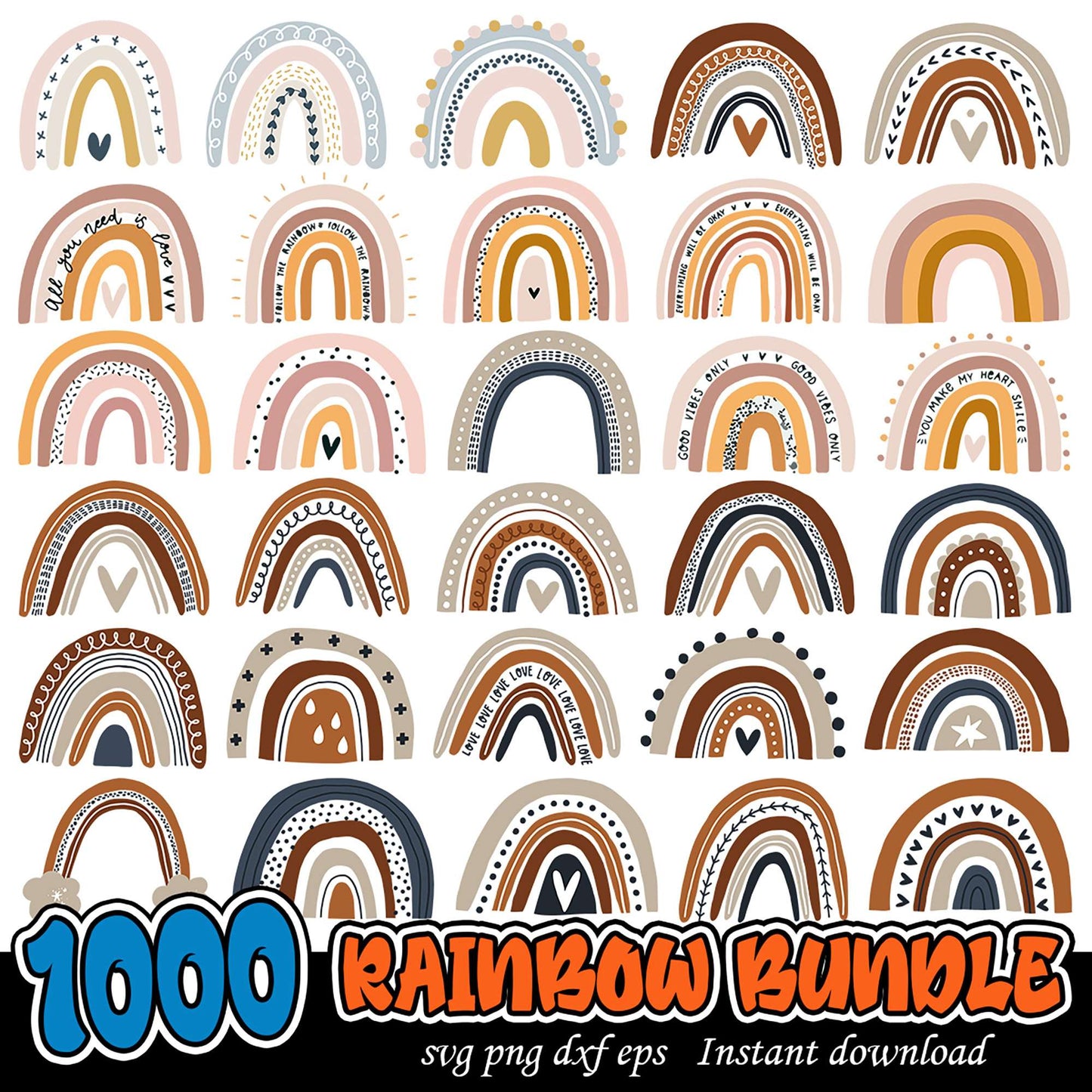 Rainbow Bundle SVG Collection for Instant Download Artistry