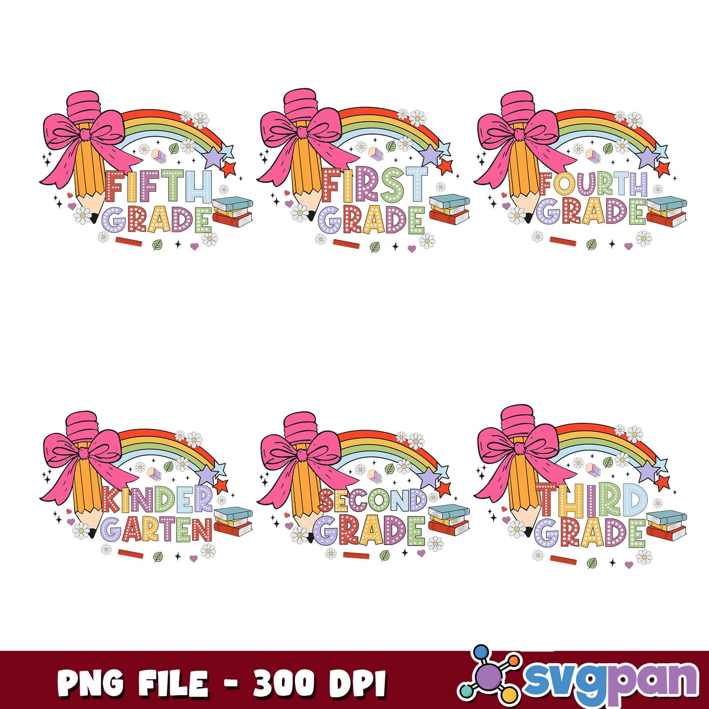 Rainbow grade png bundle