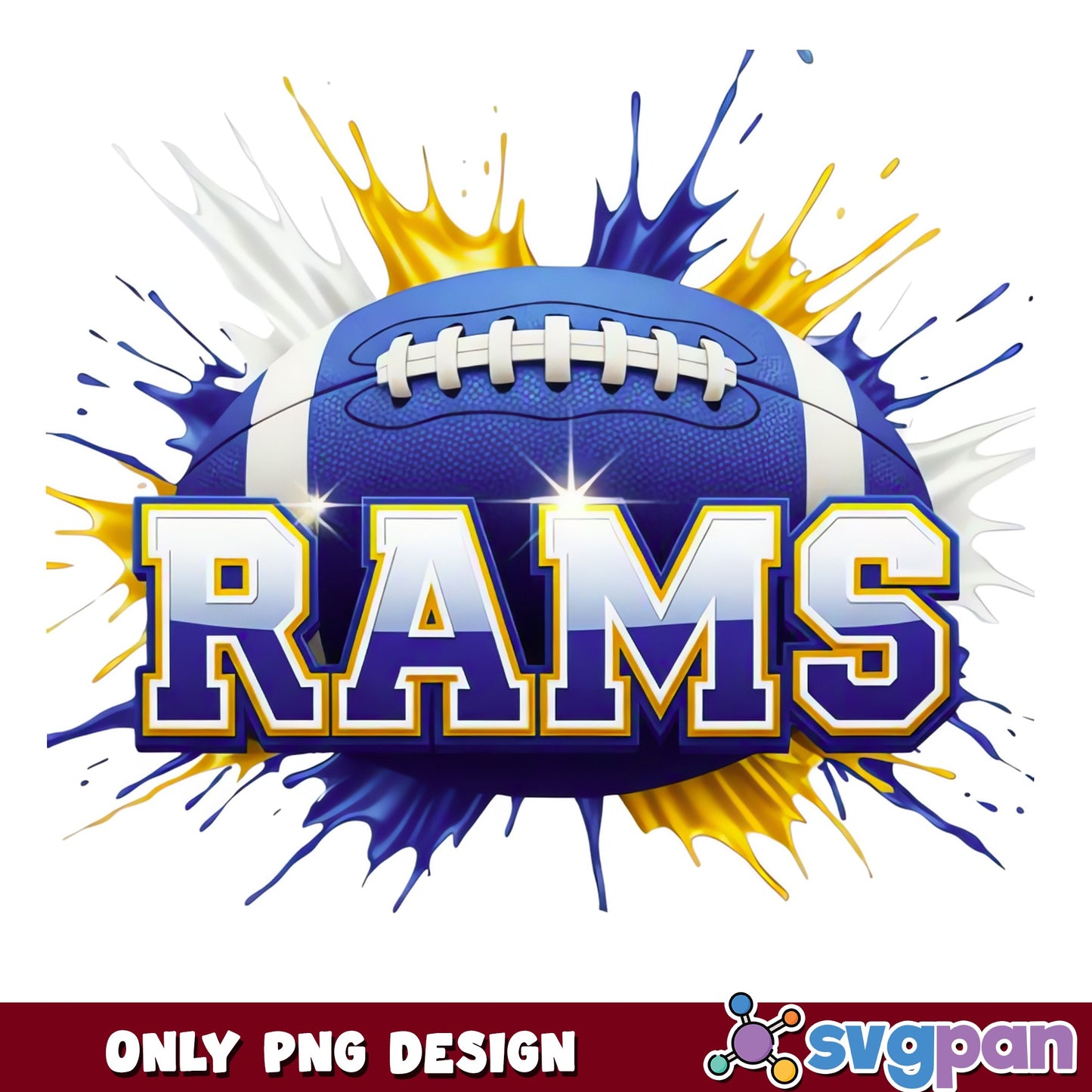 Rams Football PNG, Football Team Sublimation PNG, School Spirit PNG