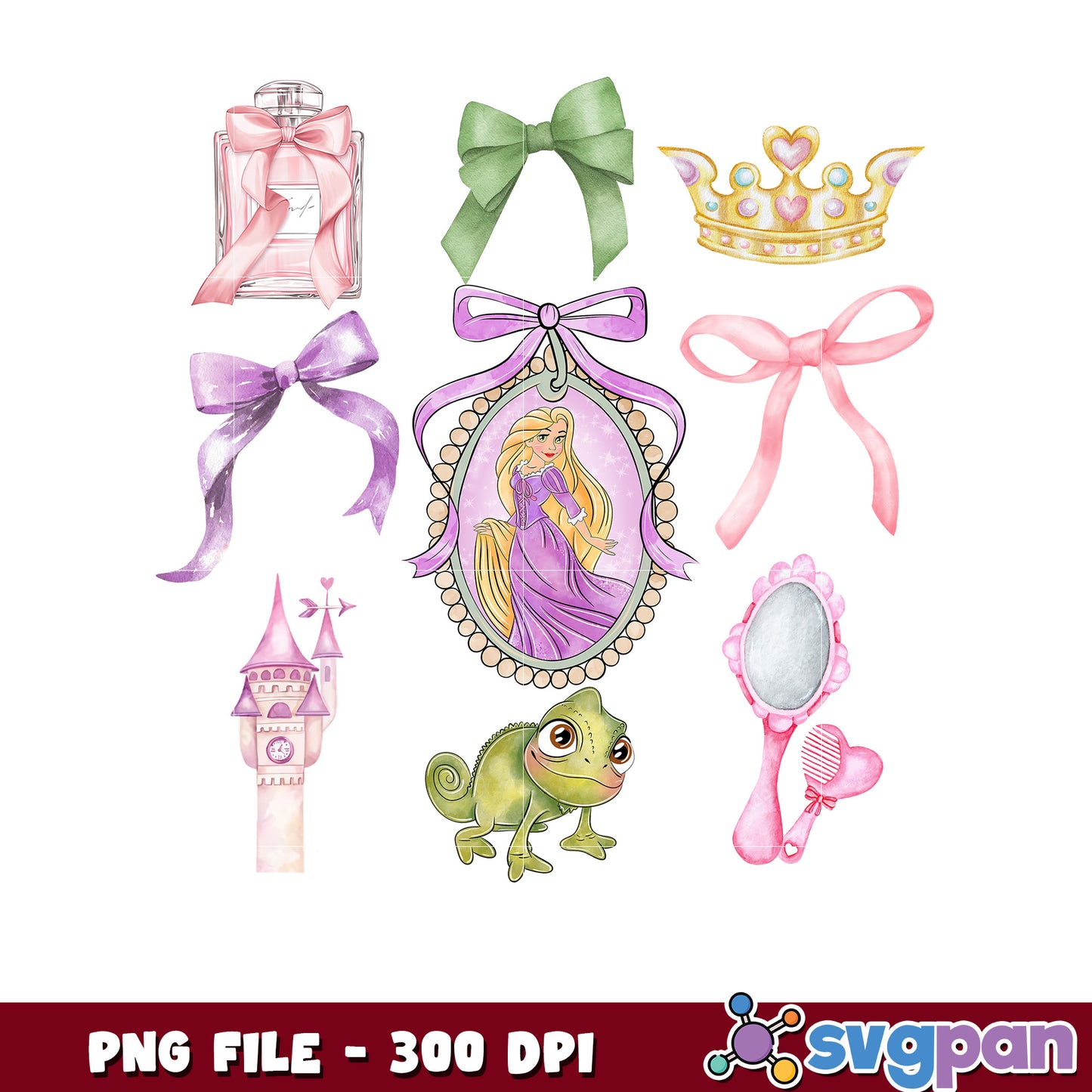 Rapunzel PNG Princess Clipart Set