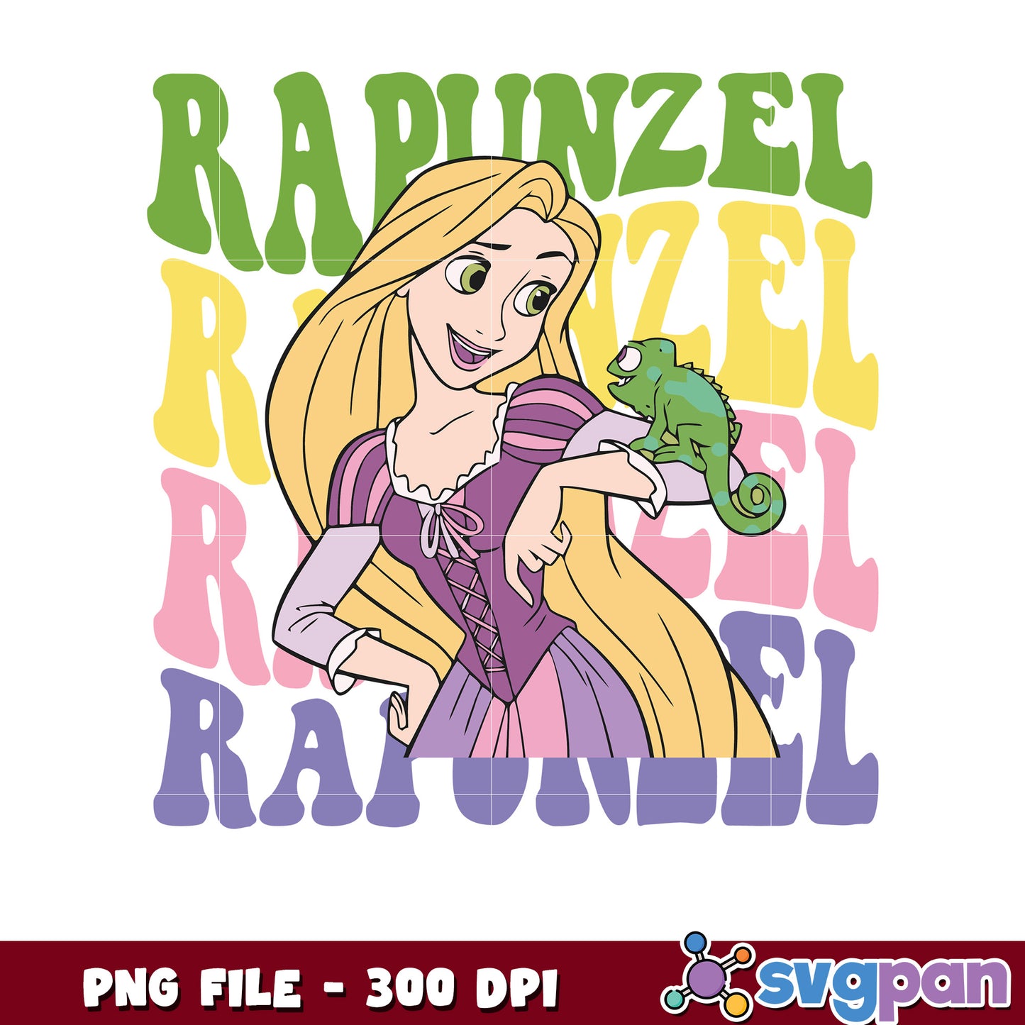 Rapunzel princess png, golden hair png, disney tower escape design png