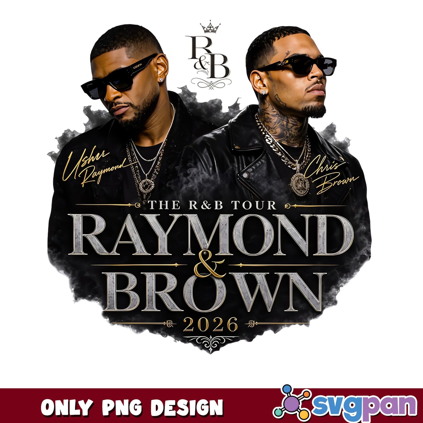 Raymond And Brown 2026 Tour PNG, Usher Chris Brown, RnB PNG