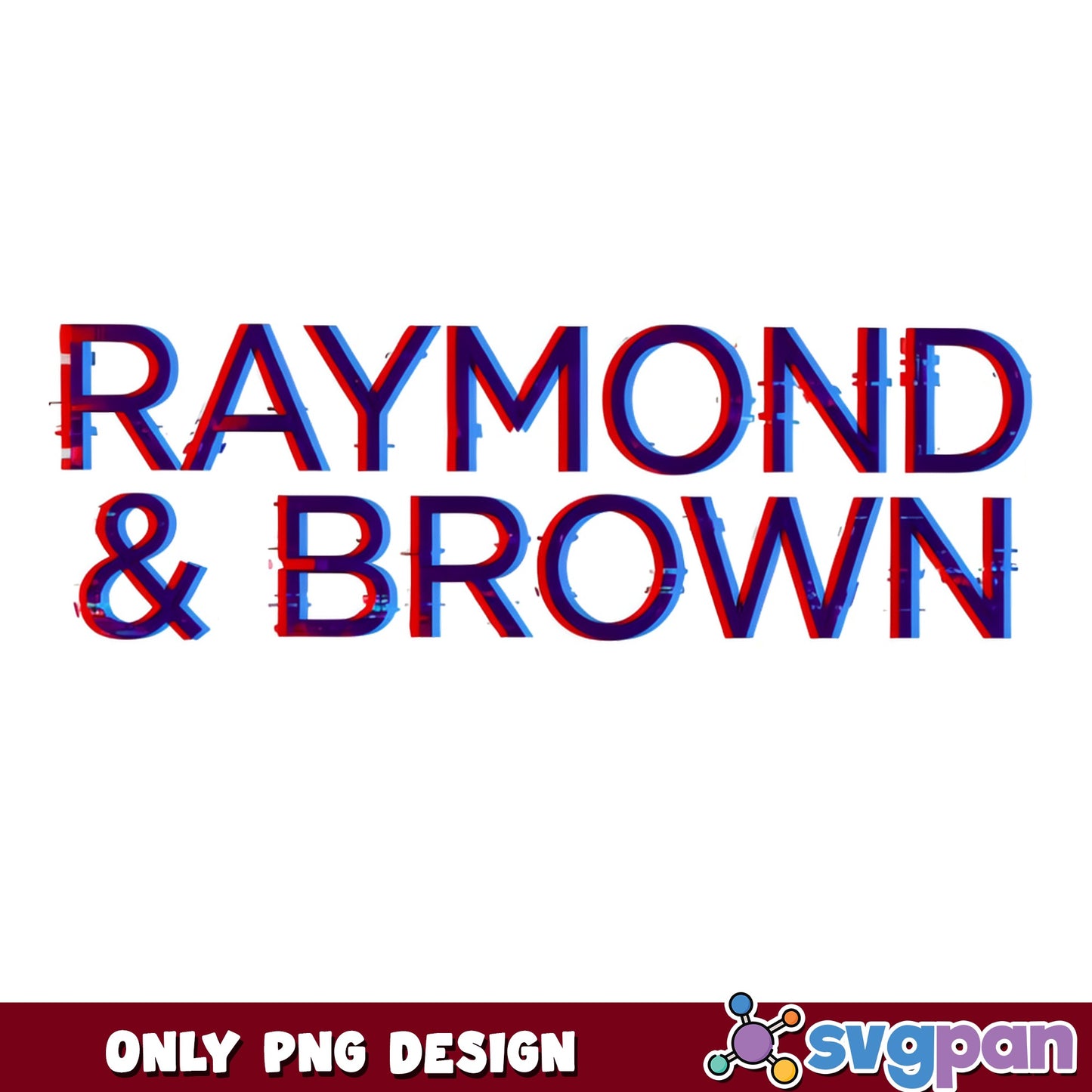 Raymond And Brown PNG, Glitch Text Design PNG, Retro Style PNG