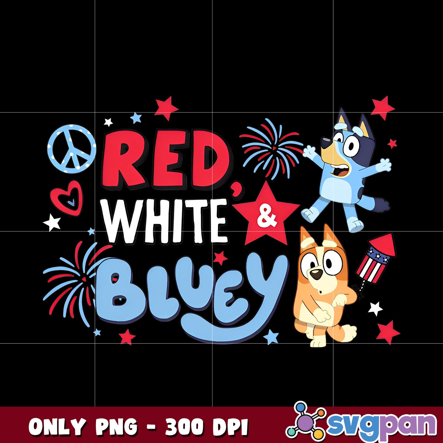 Red White and Bluey cartoon png