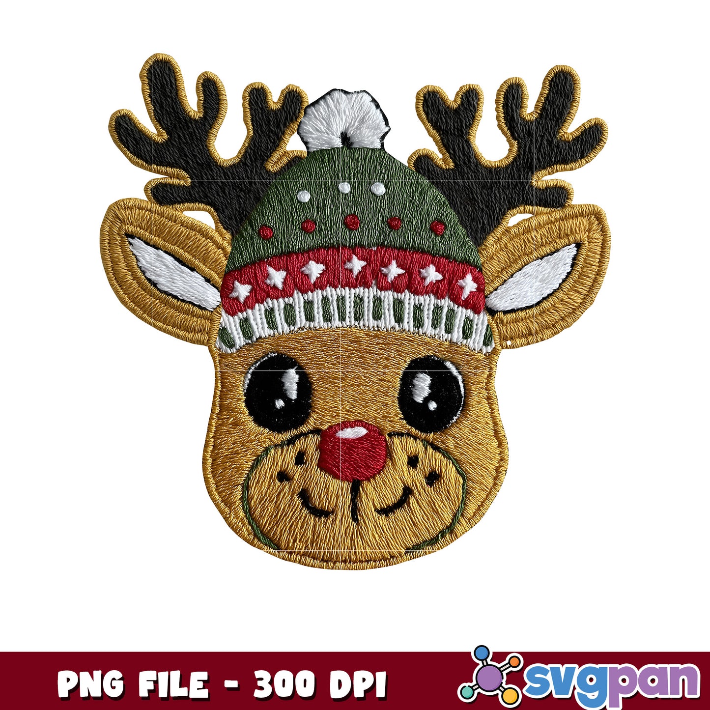 Reindeer christmas png, spirit christmas png, christmas cards png