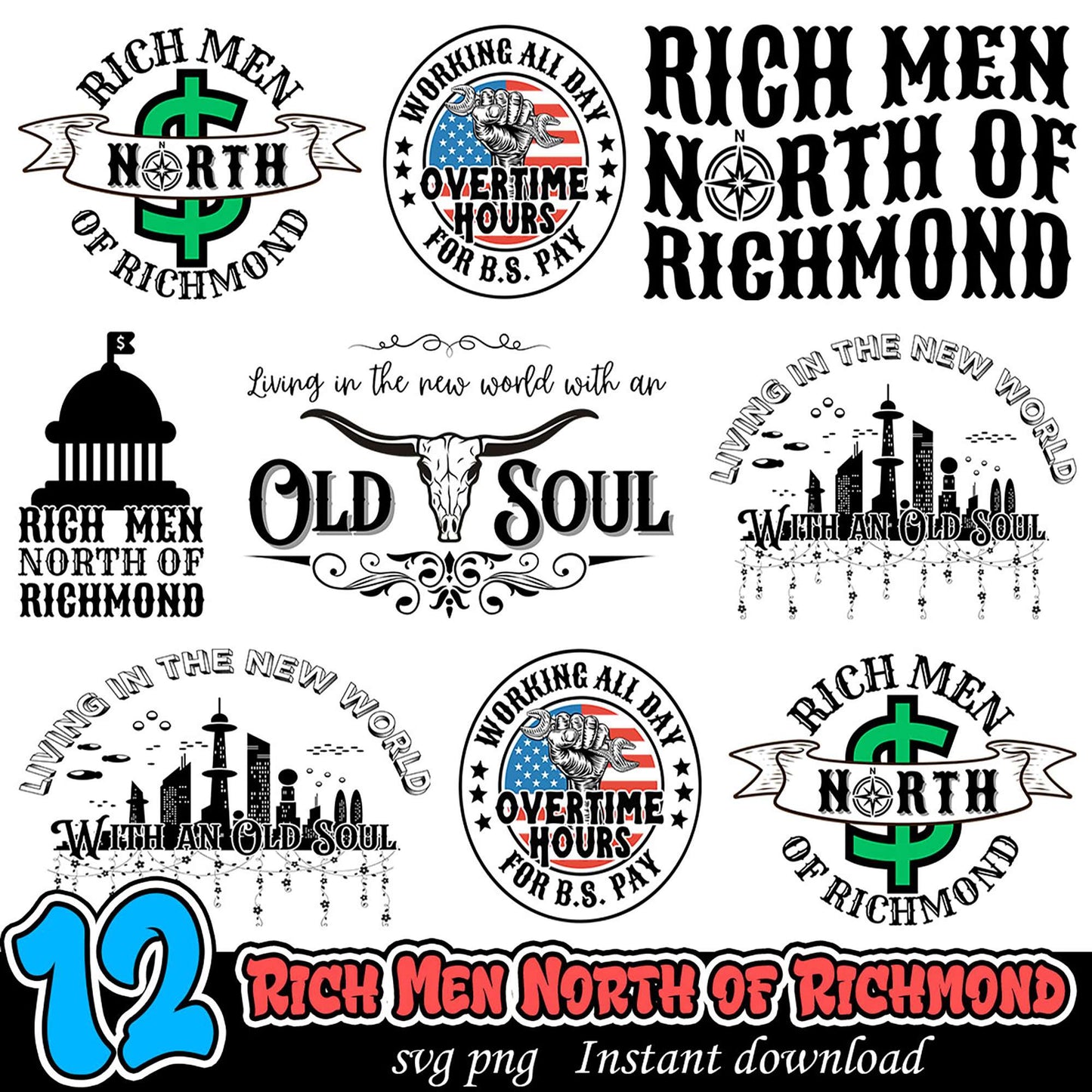 Rich Men North of Richmond SVG Bundle