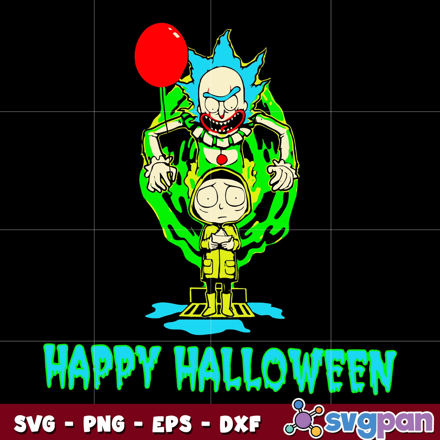 Rick And Morty Pennywise IT Halloween svg
