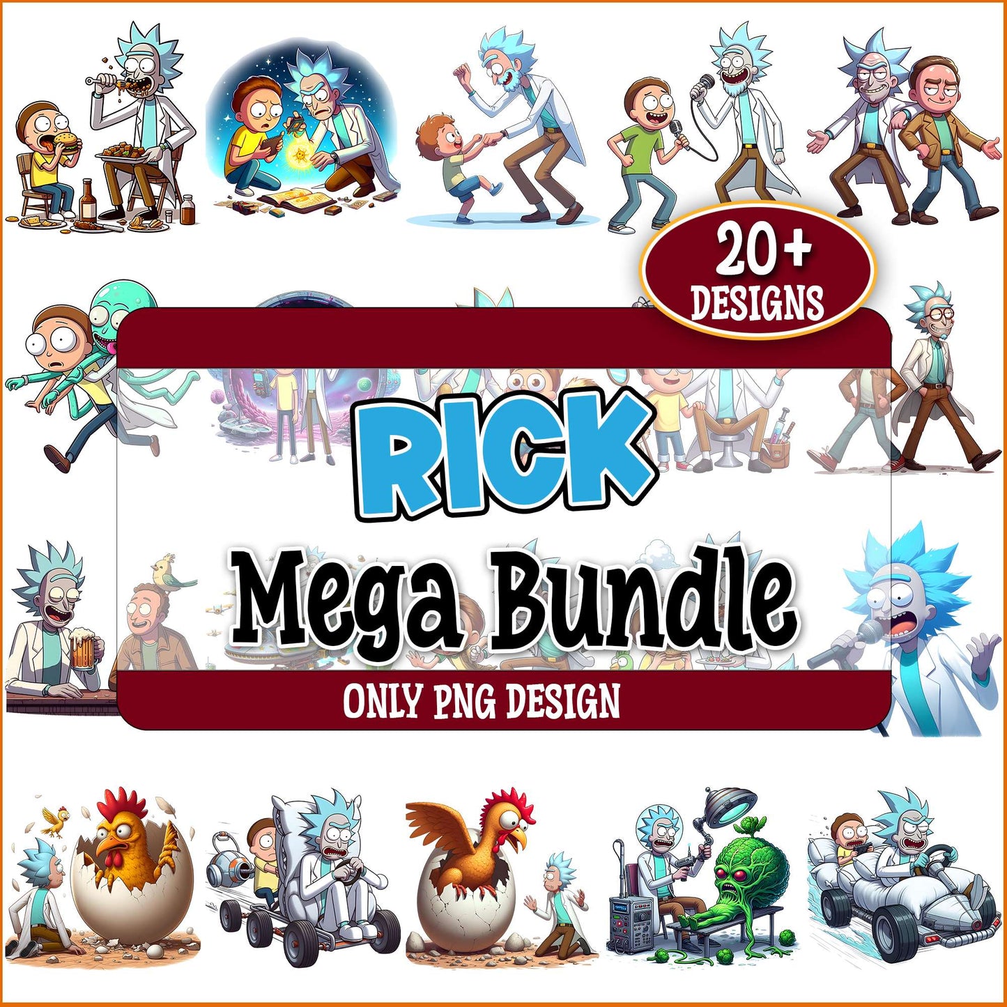 Rick and morty art png bundle