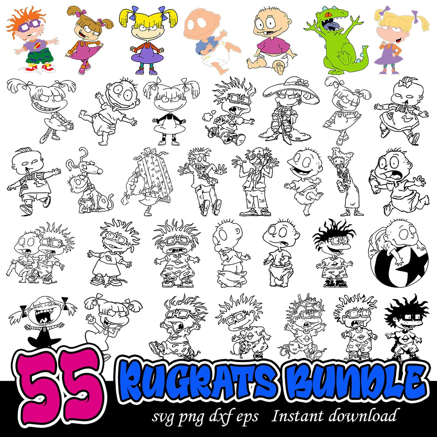 Rugrats SVG Bundle 55 Designs for Instant Download Fun