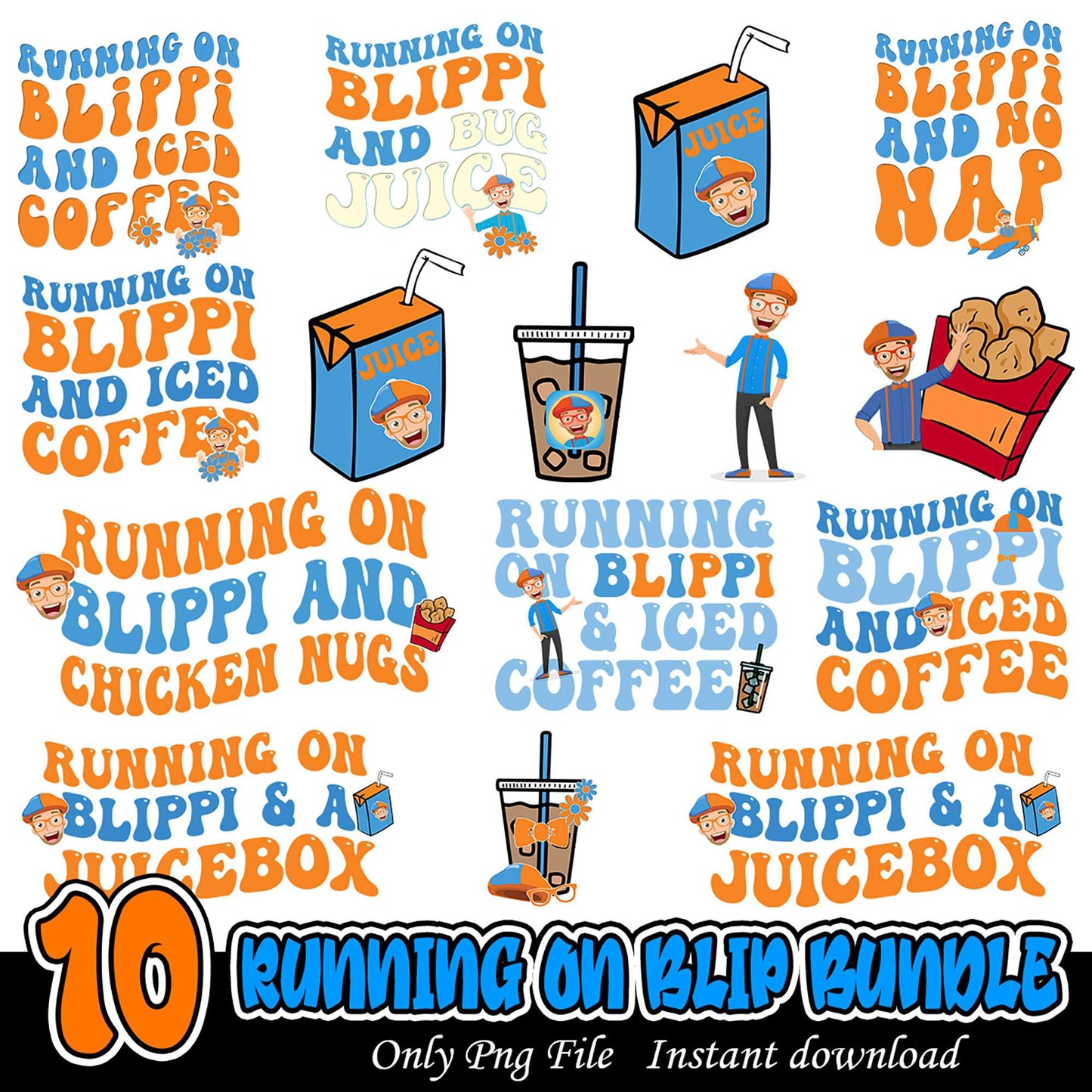 Running on Blippi Bundle with Fun PNG Designs Download