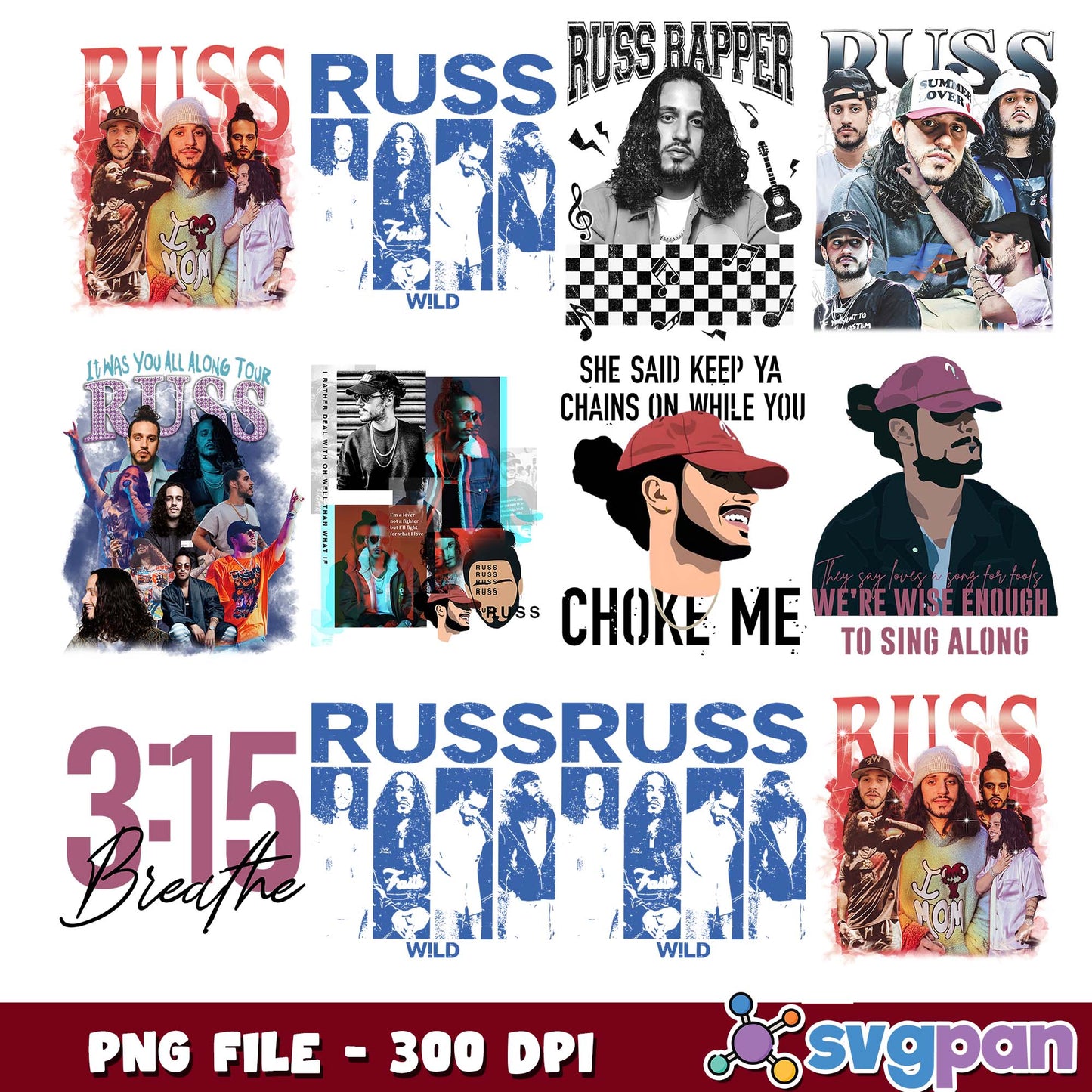Russ songs design png bundle