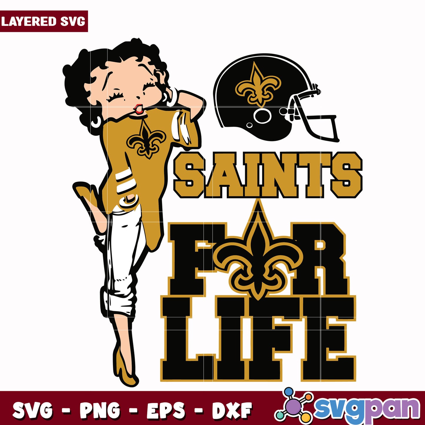 Saints for life svg, super bowl 2025 svg, nfl new orleans saints svg