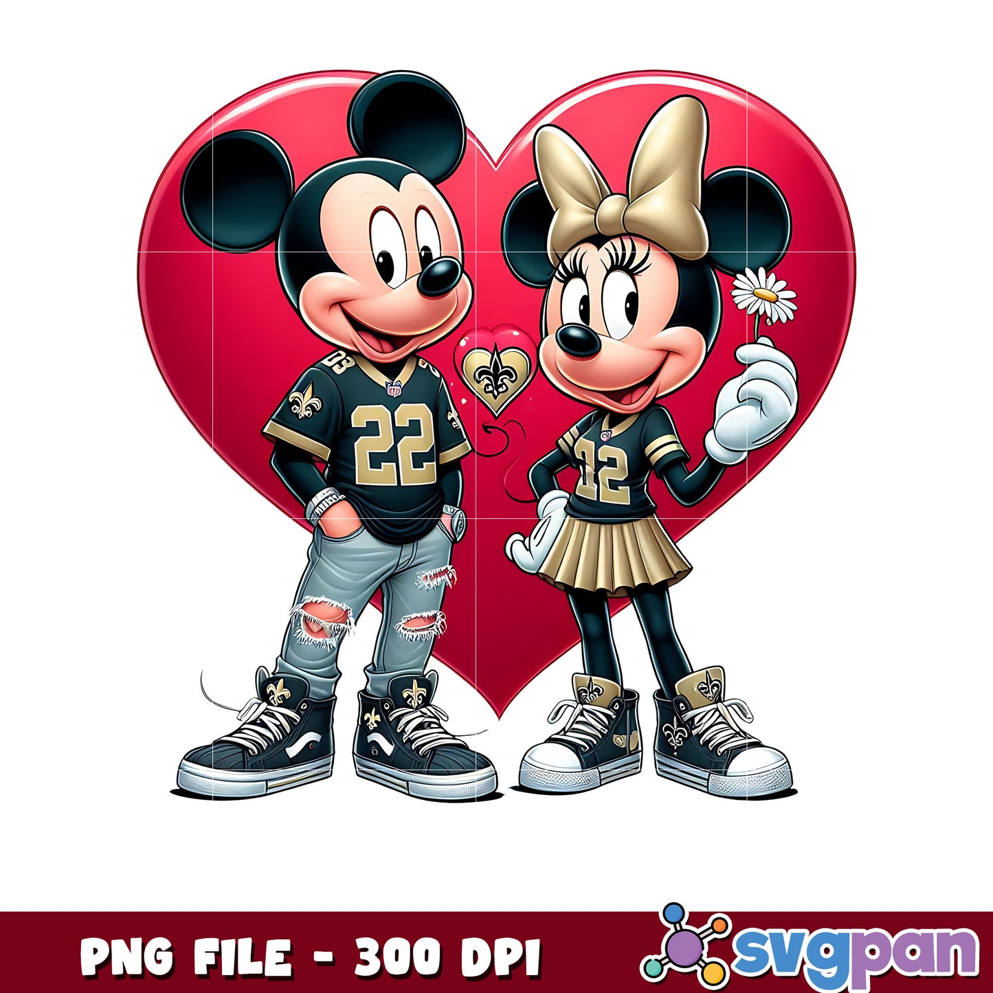 Saints mickey and minnie png, amrican football games png, nfl schedule png