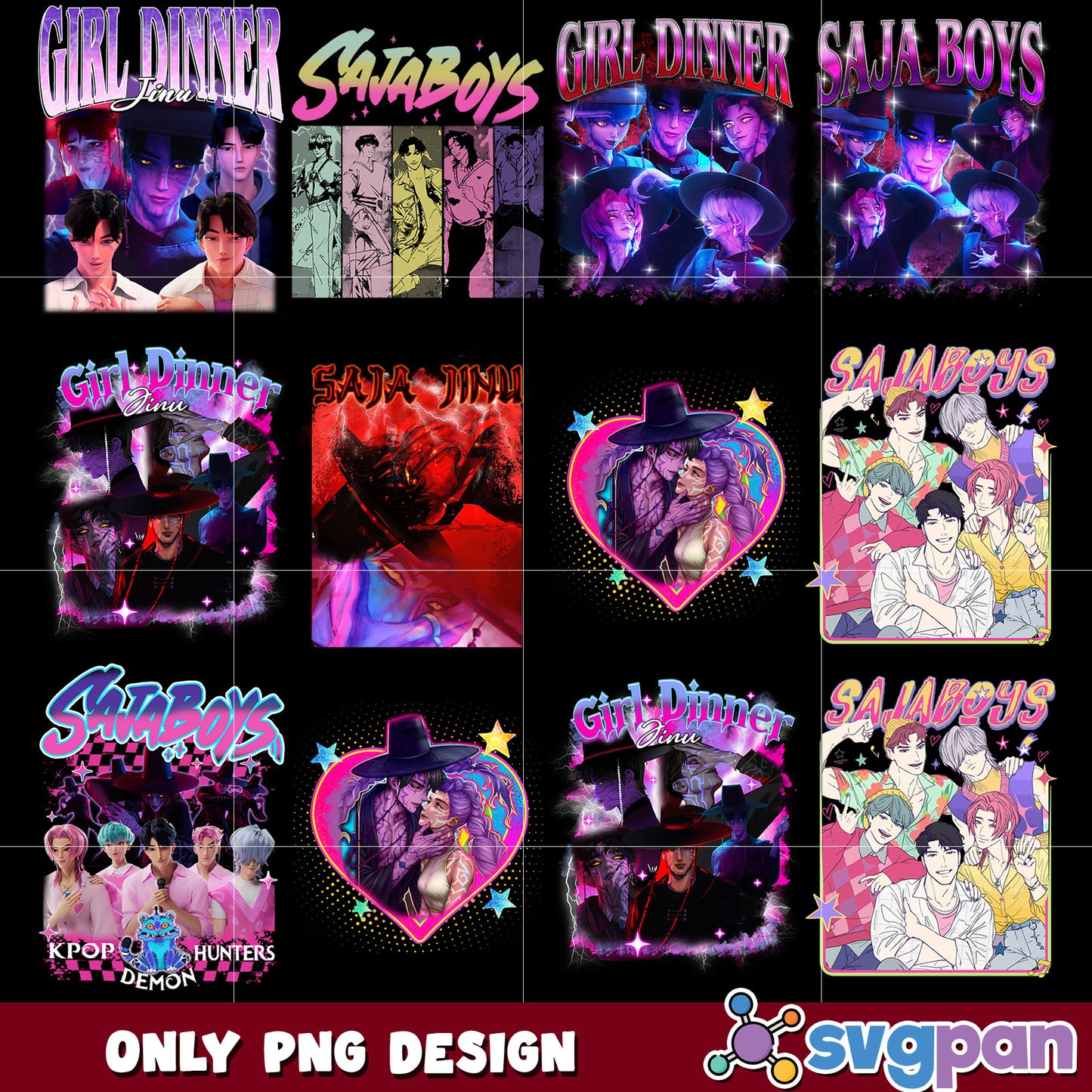 Saja boys girl dinner png bundle