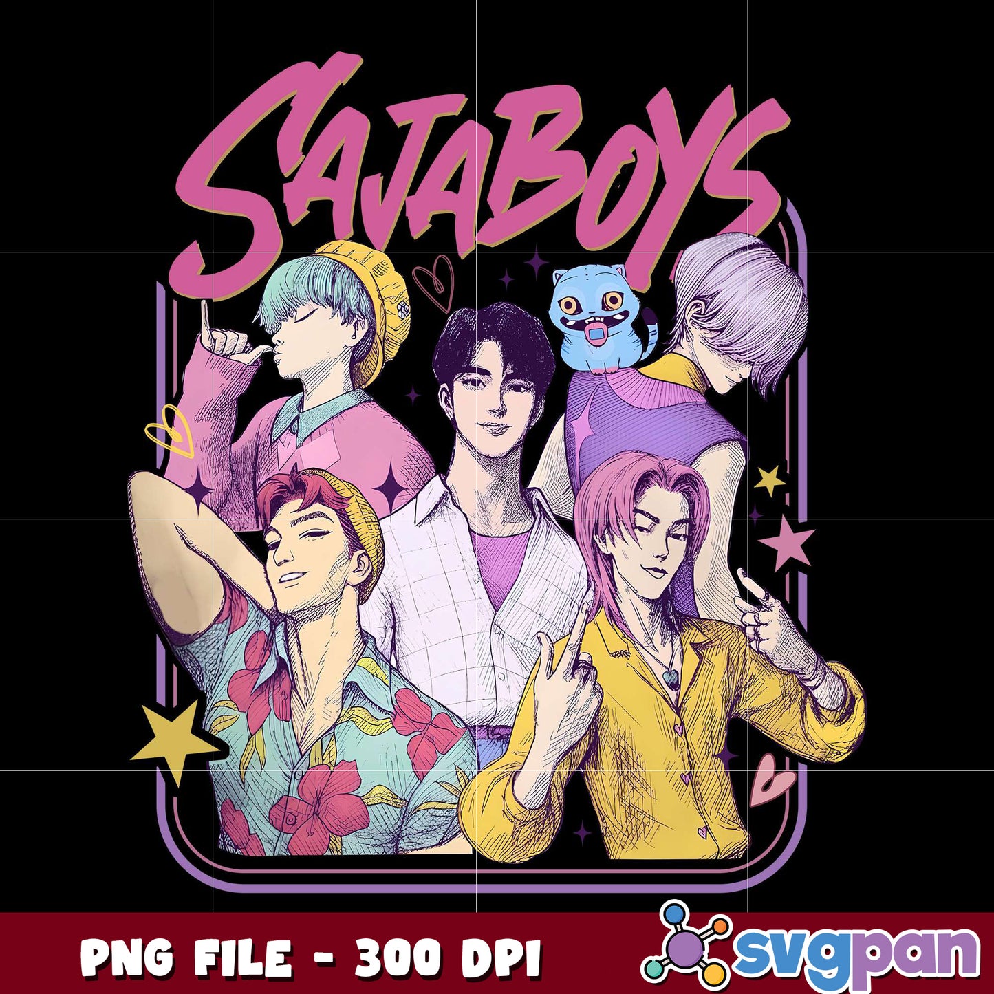 Saja boys team logo png, kpop emblem png, group symbol png