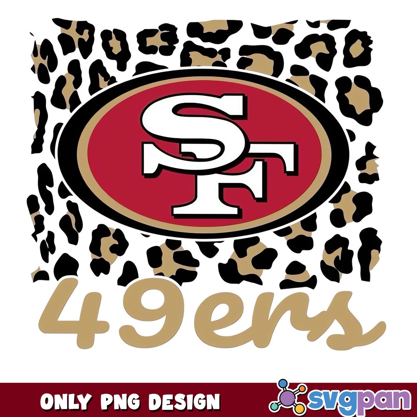 San Francisco 49ers Leopard PNG, NFL Football PNG, 49ers PNG
